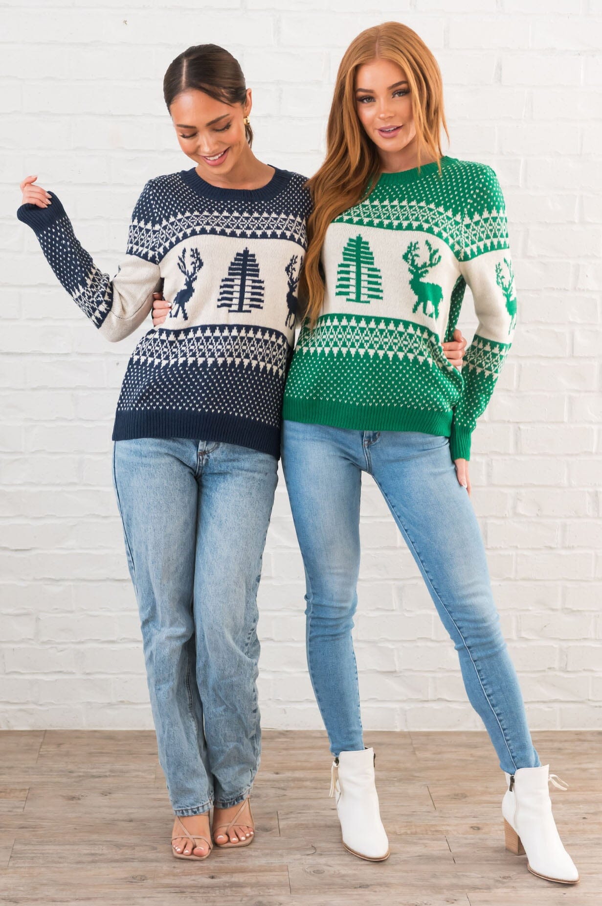 Happy Christmas Modest Fair Isle Sweater Modest Dresses vendor-unknown