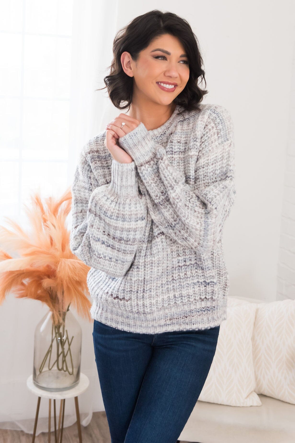 Joyful Night Modest Sweater Tops vendor-unknown