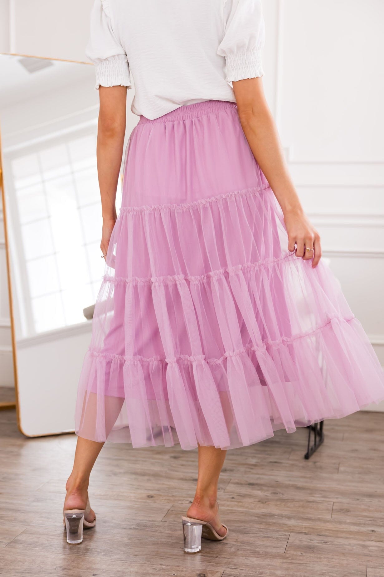 Pink & Fabulous Tulle Skirt Modest Dresses vendor-unknown