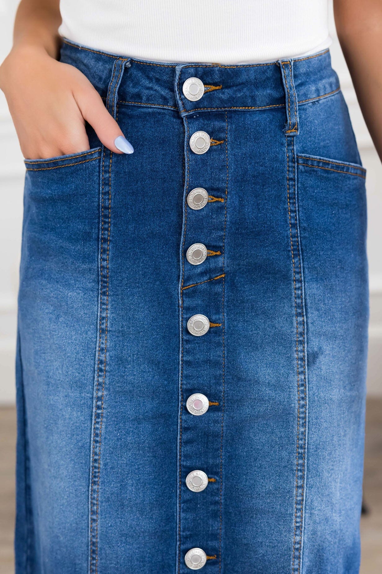 Out For More Denim Skirt Modest Dresses vendor-unknown