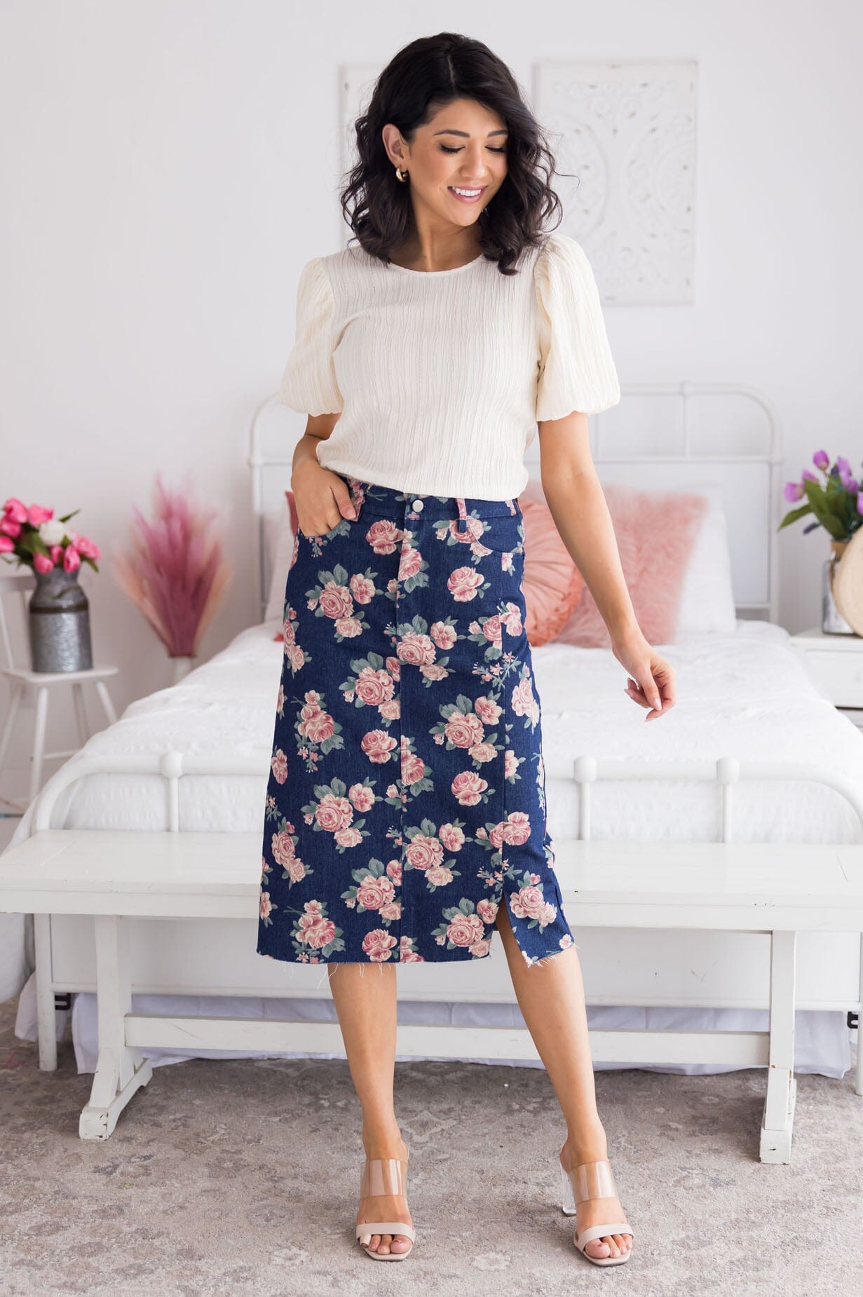 Lead Me To You Denim Skirt Modest Dresses vendor-unknown