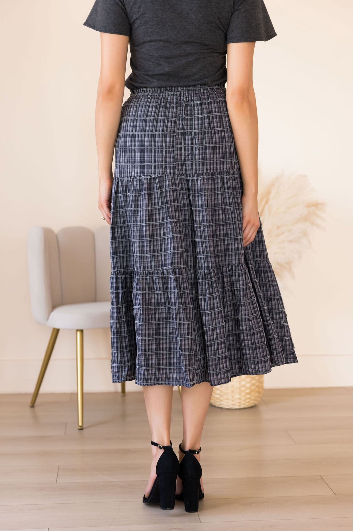 Secret Locket Tiered Skirt Modest Dresses vendor-unknown