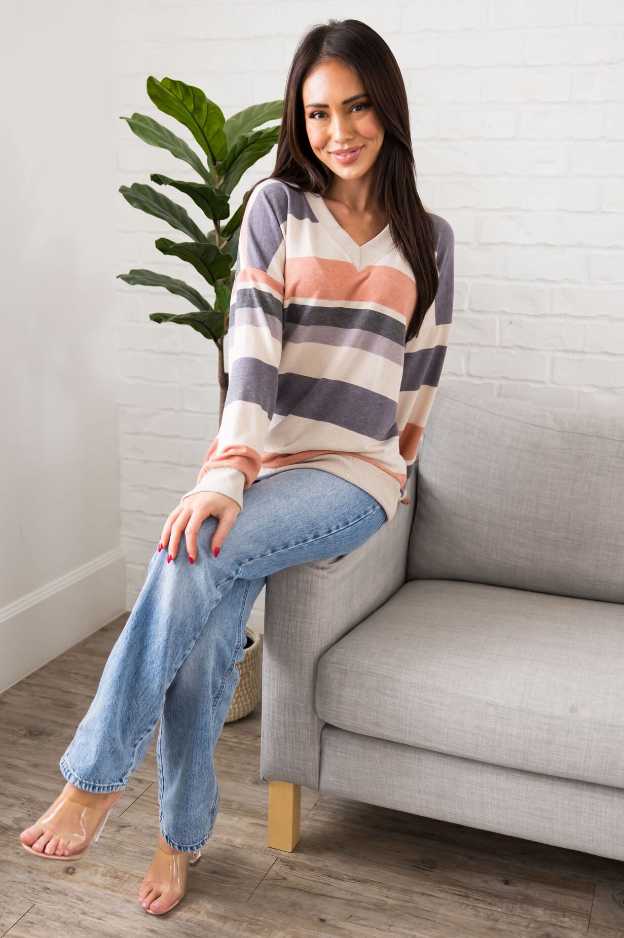 Bright Ideas Striped Top Tops vendor-unknown