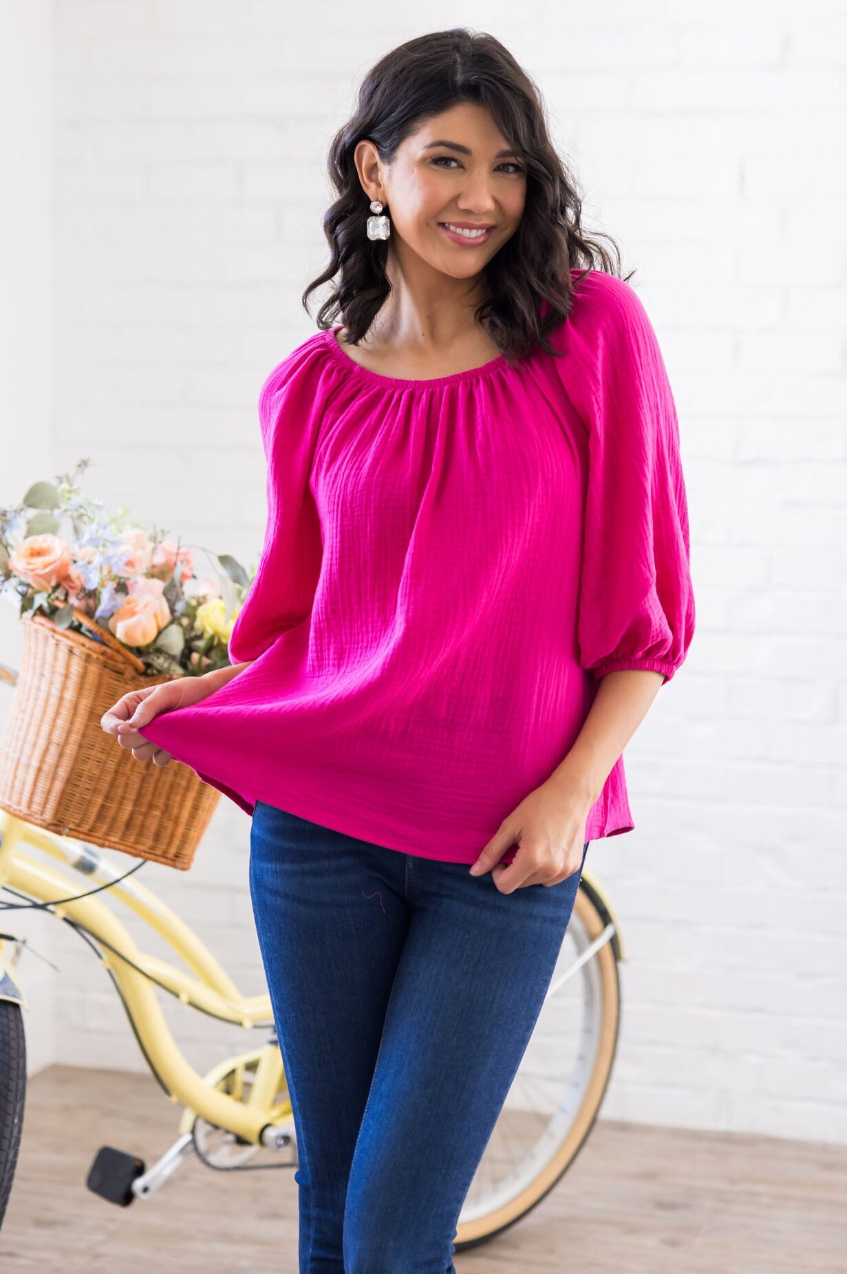 Joy Abounds Textured Top Tops vendor-unknown