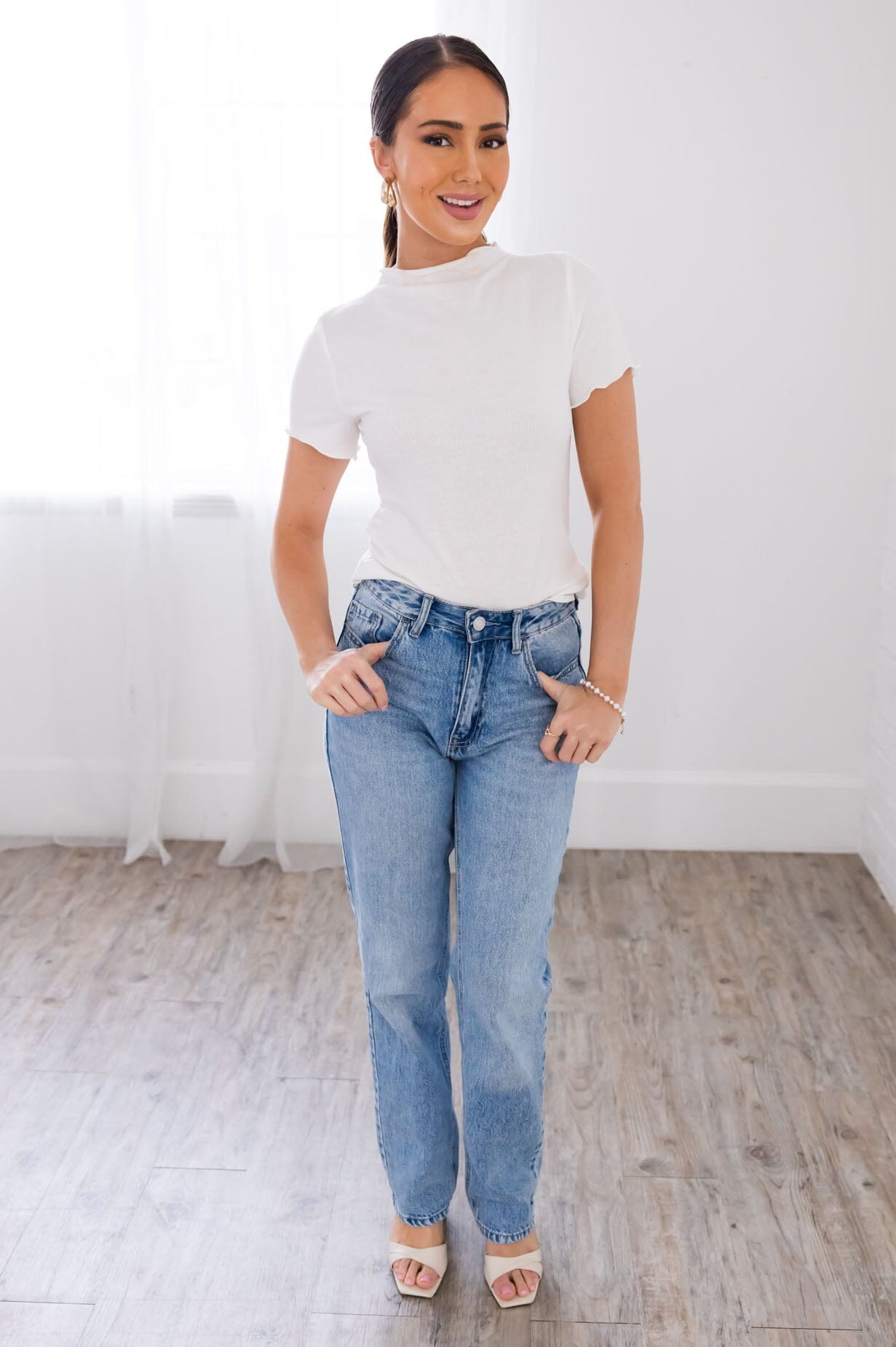 Stunning With Ease Ribbed Top Tops vendor-unknown