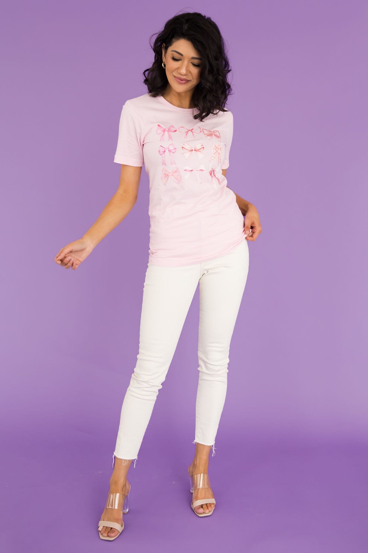 All Tied Up In A Pretty Bow Graphic Tee Modest Dresses vendor-unknown