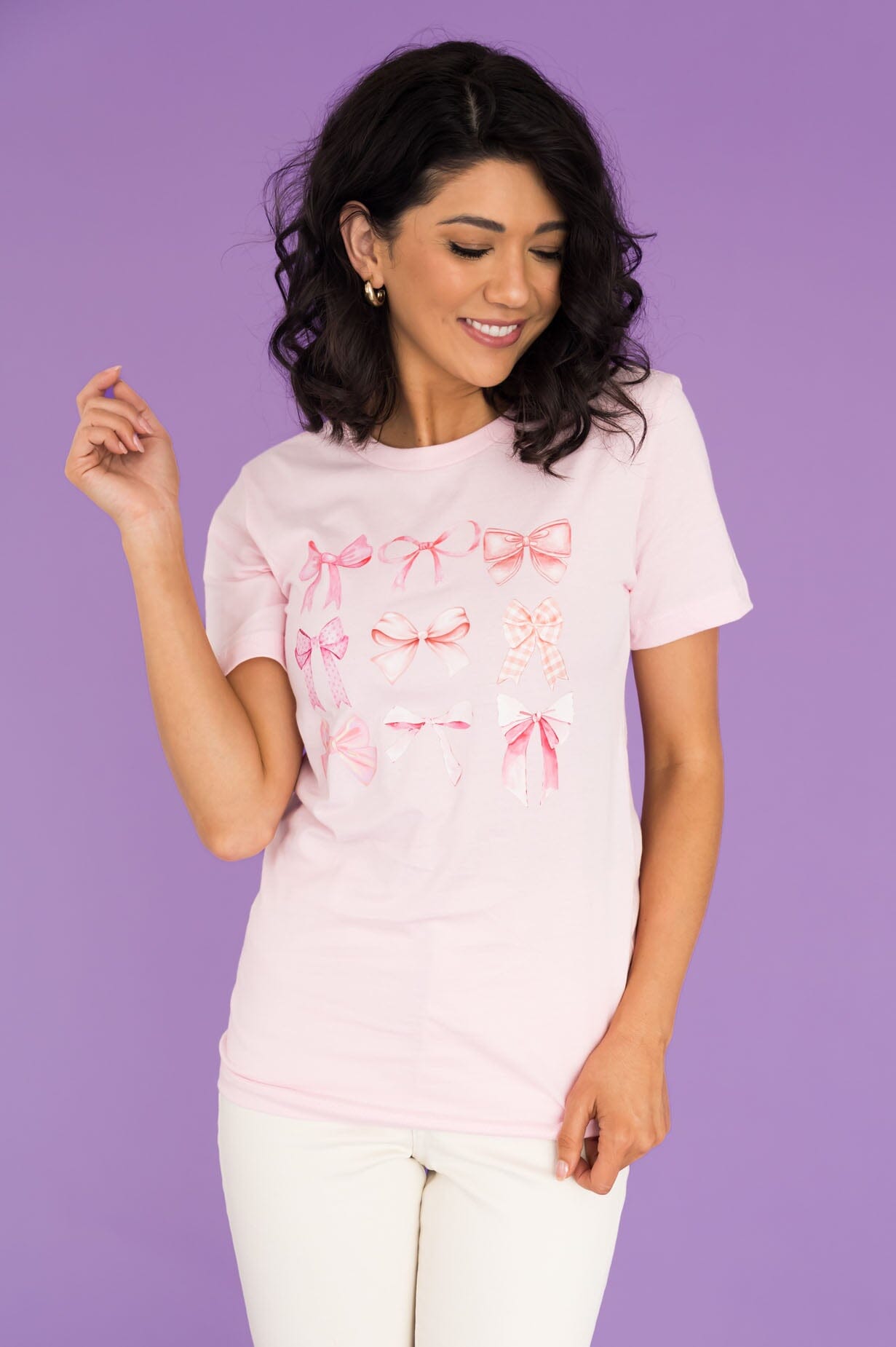 All Tied Up In A Pretty Bow Graphic Tee Modest Dresses vendor-unknown