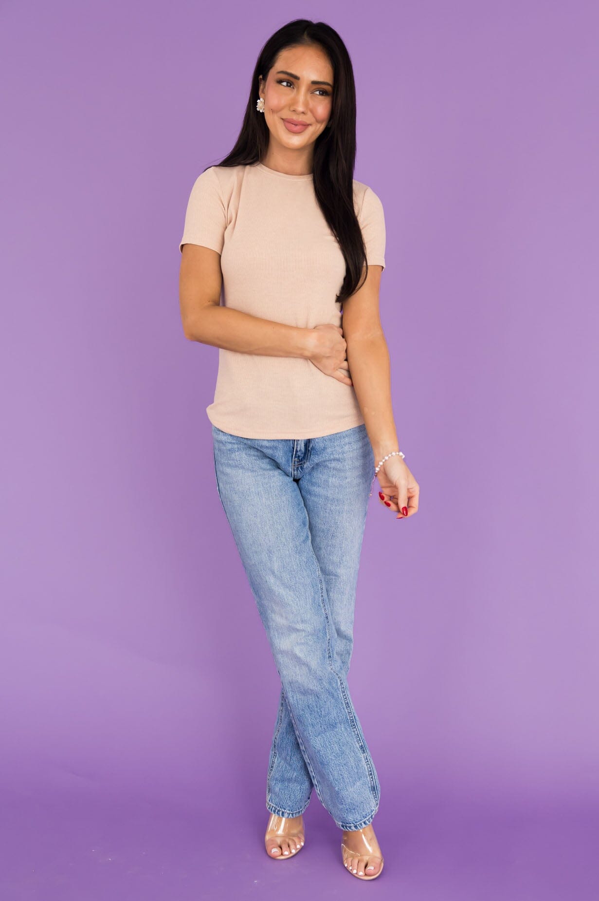 Ever So Lovely Modest Ribbed Top Tops vendor-unknown