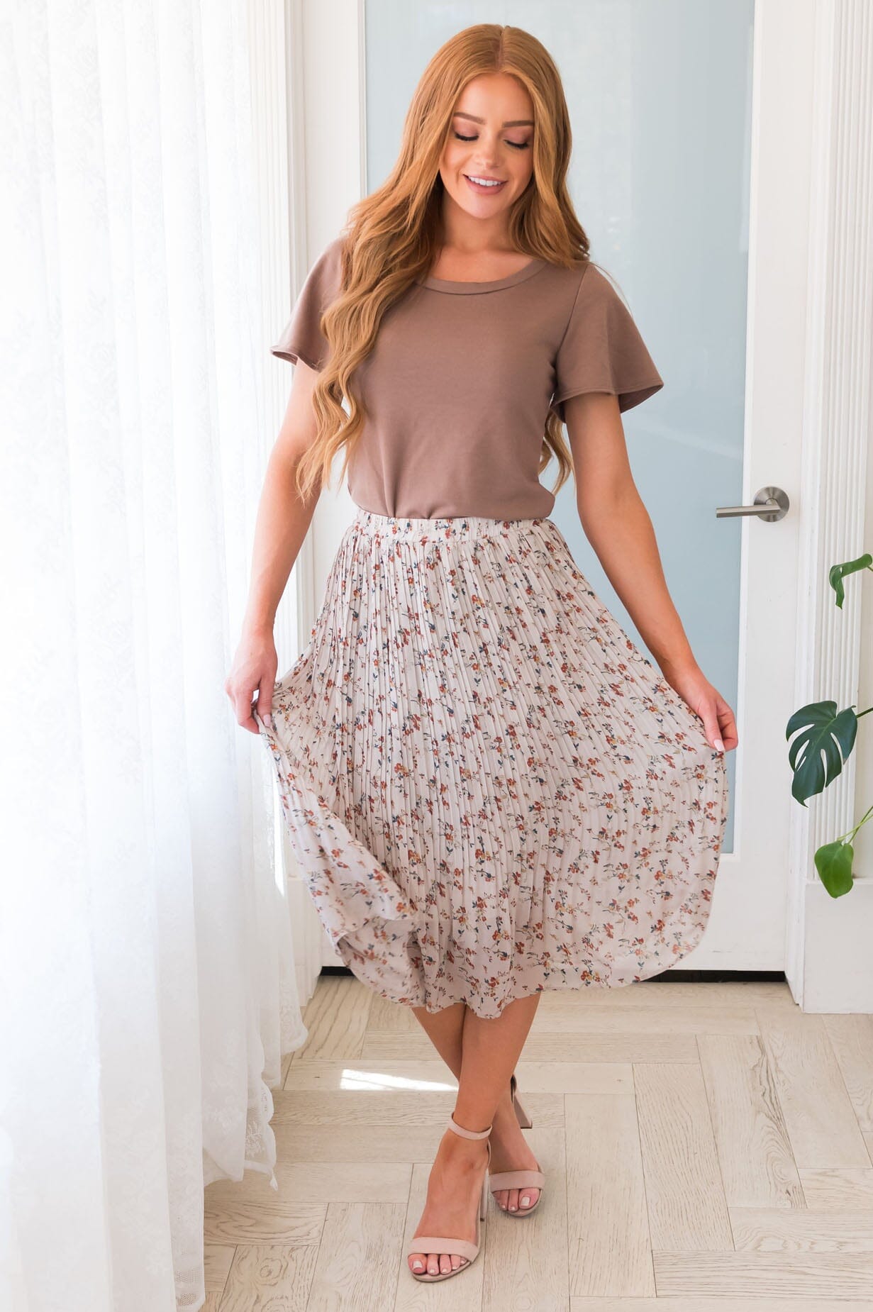 Always Blooming Modest Pleat Skirt Modest Dresses vendor-unknown