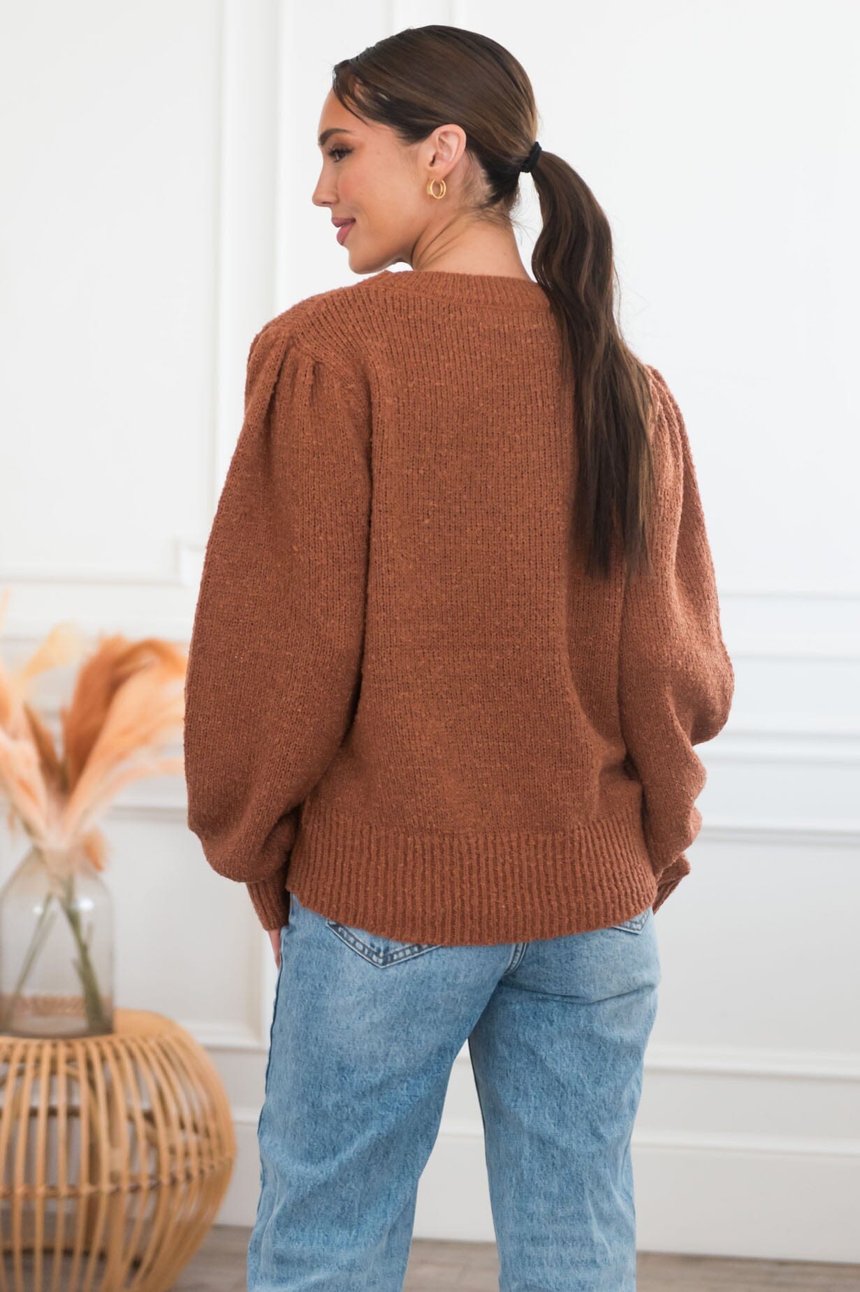 Perfectly Planned Modest Sweater Tops vendor-unknown