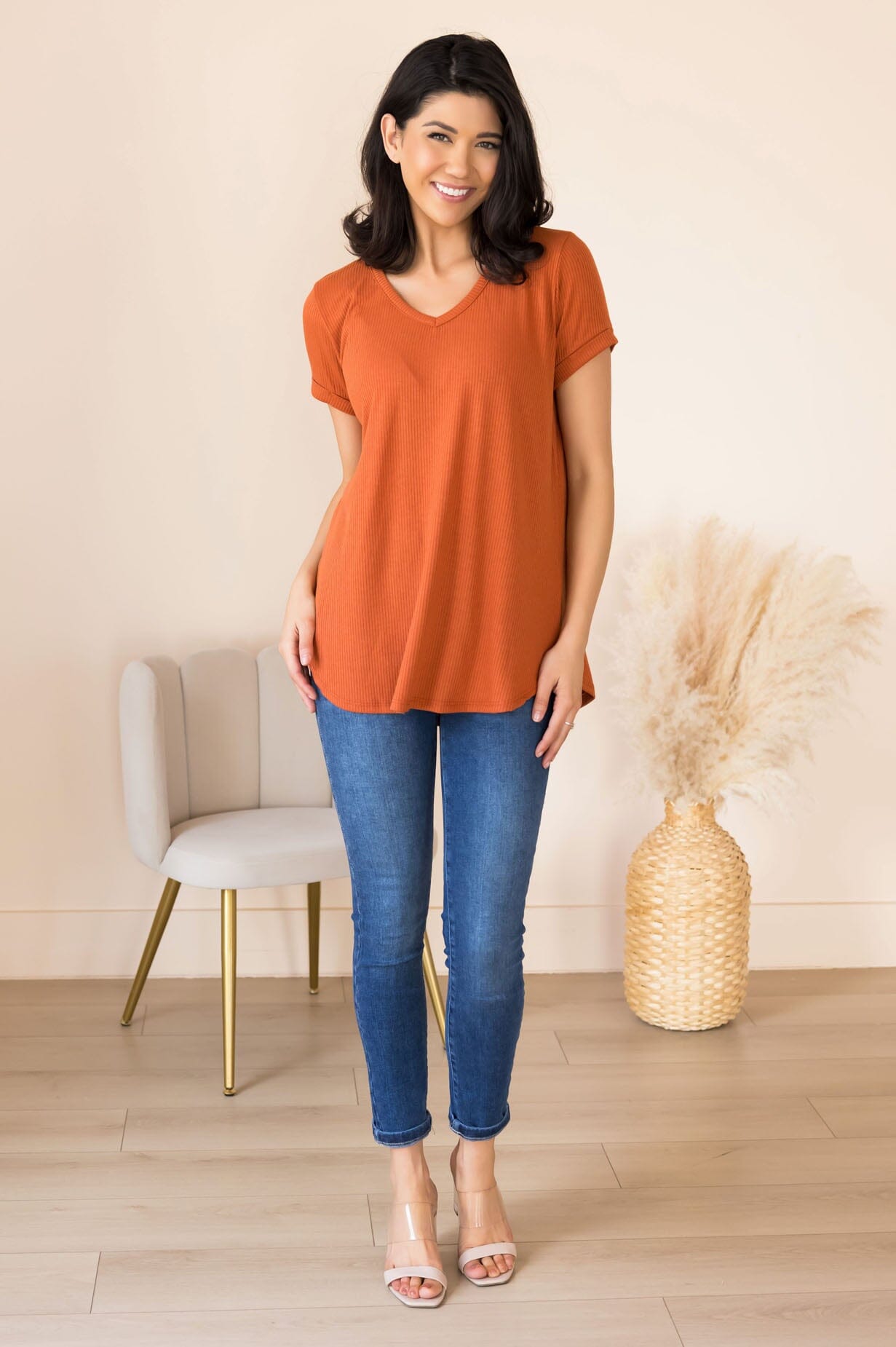 Classy Missy Fit Ribbed Tee Modest Dresses vendor-unknown