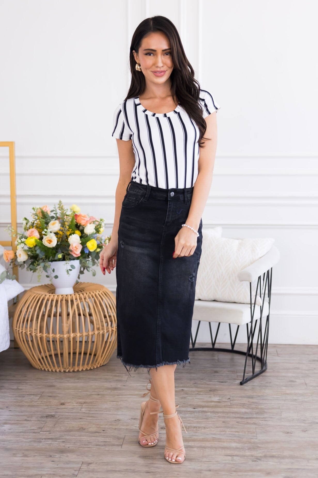 Don't Worry About A Thing Denim Skirt Skirts vendor-unknown