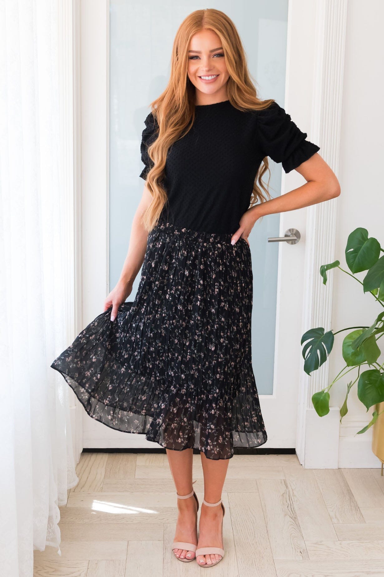 Always Blooming Modest Pleat Skirt Modest Dresses vendor-unknown