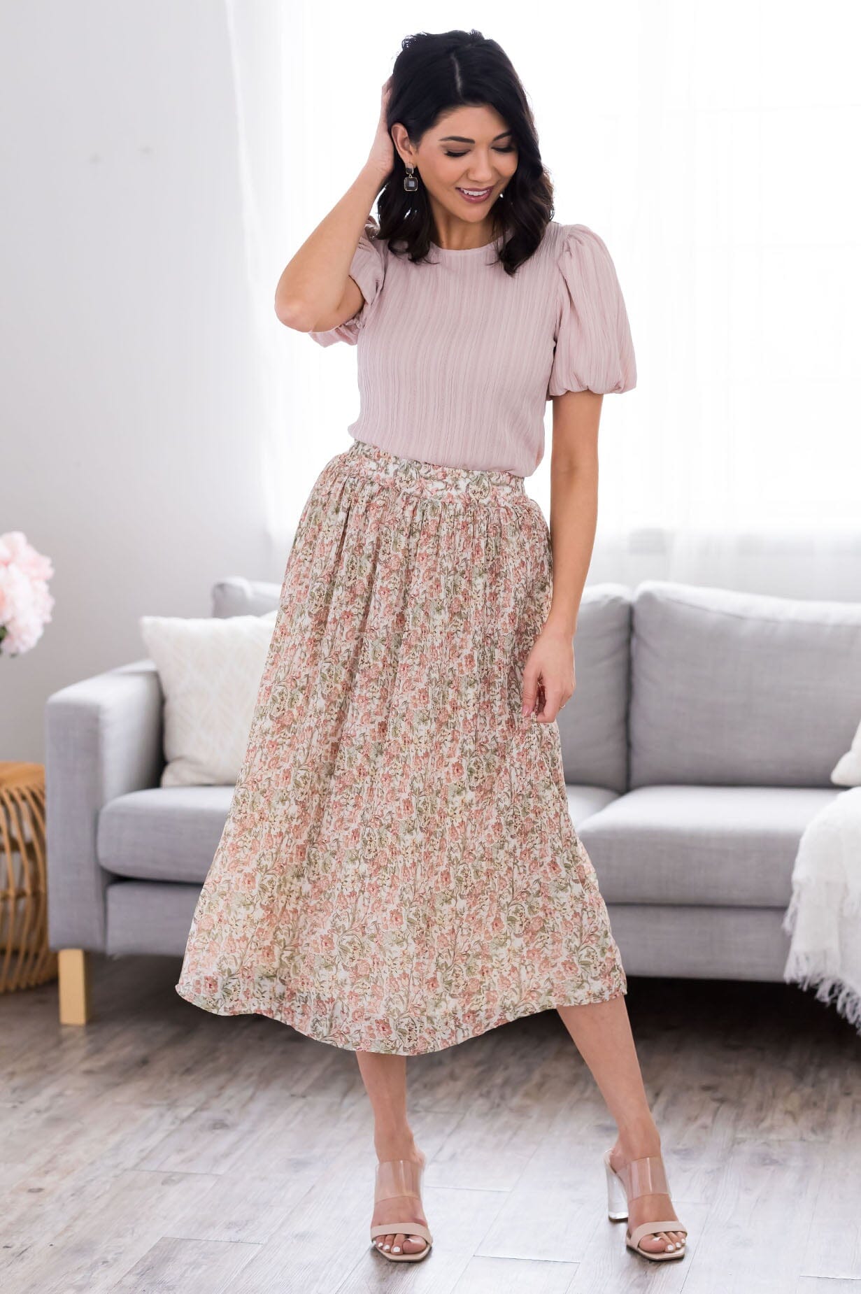 Be The Sunshine Accordion Skirt Modest Dresses vendor-unknown