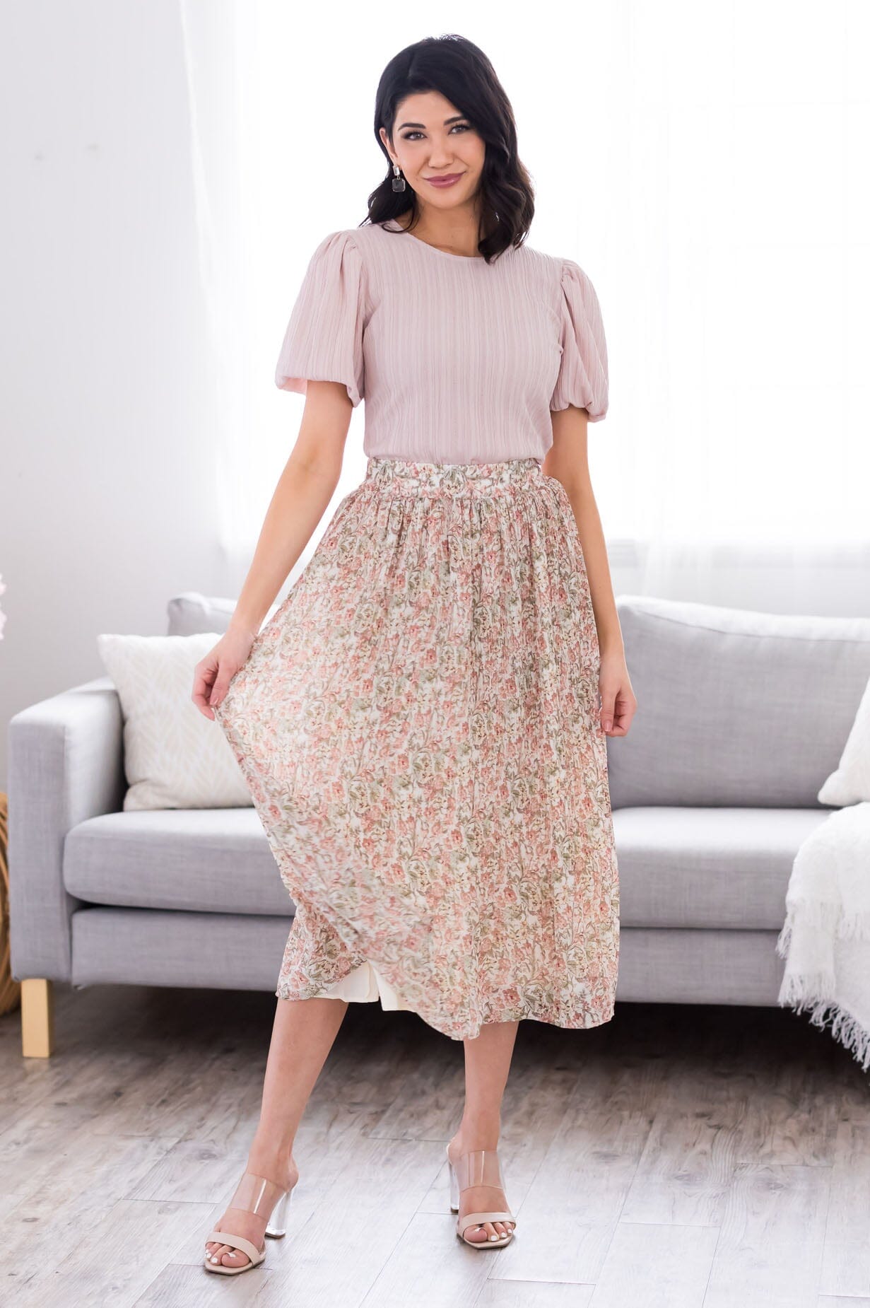Be The Sunshine Accordion Skirt Modest Dresses vendor-unknown
