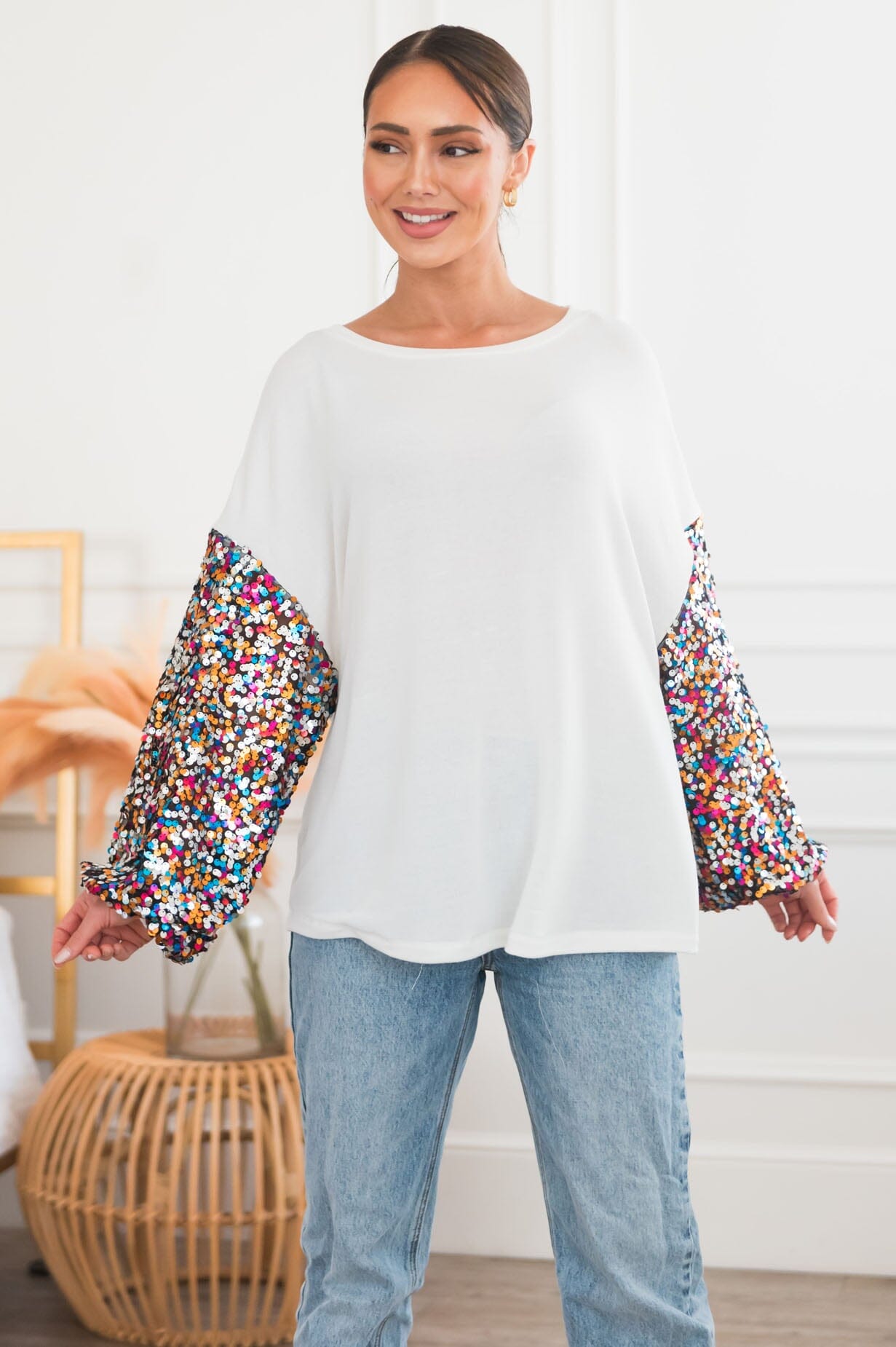 Always Celebrating Modest Sequin Sweater Modest Dresses vendor-unknown