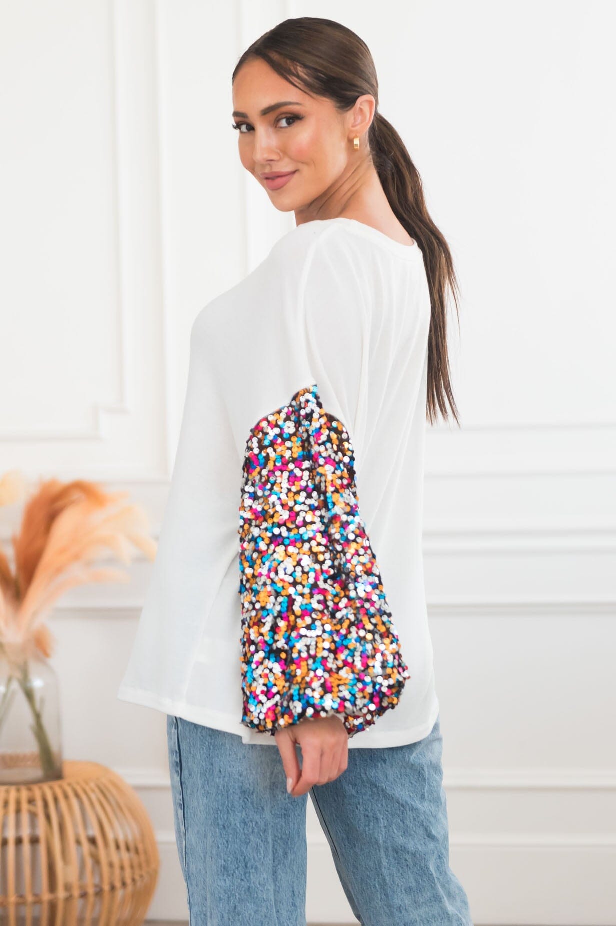 Always Celebrating Modest Sequin Sweater Modest Dresses vendor-unknown