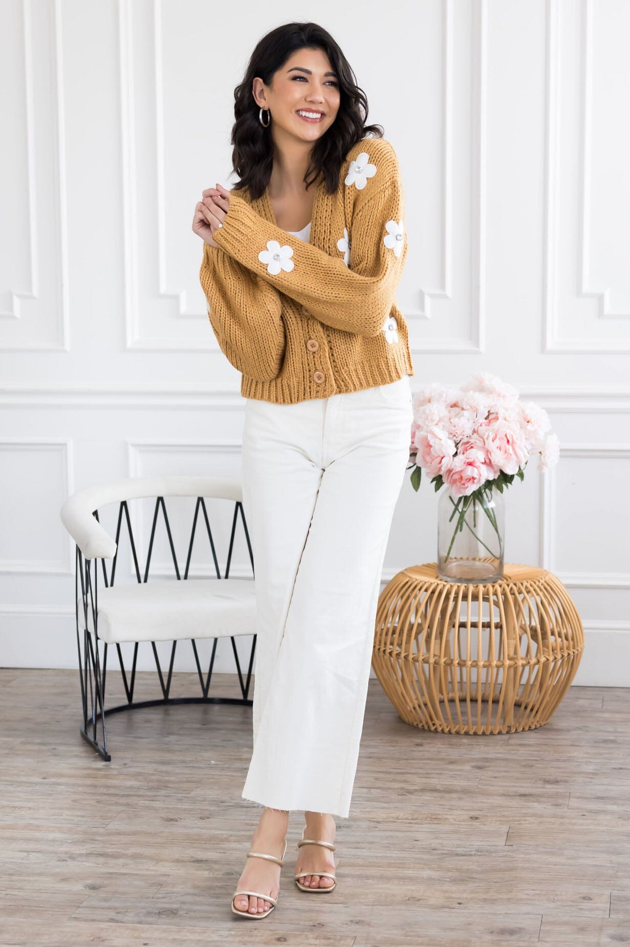 Diamond Daisy Sweater Cardigan Modest Dresses vendor-unknown