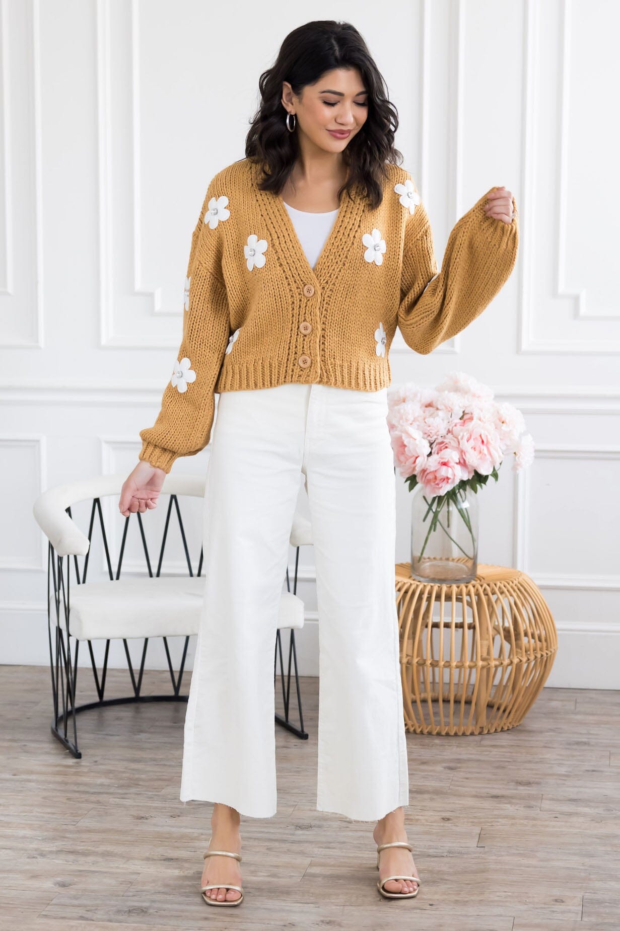 Diamond Daisy Sweater Cardigan Modest Dresses vendor-unknown