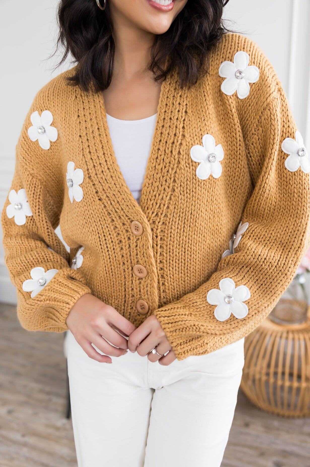 Diamond Daisy Sweater Cardigan Modest Dresses vendor-unknown