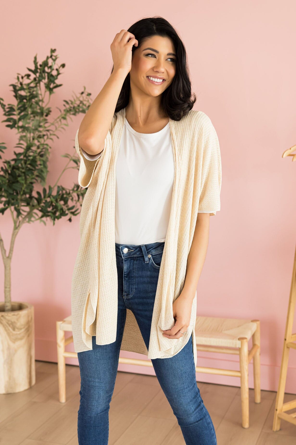 Casual Day Ribbed Kimono Tops vendor-unknown