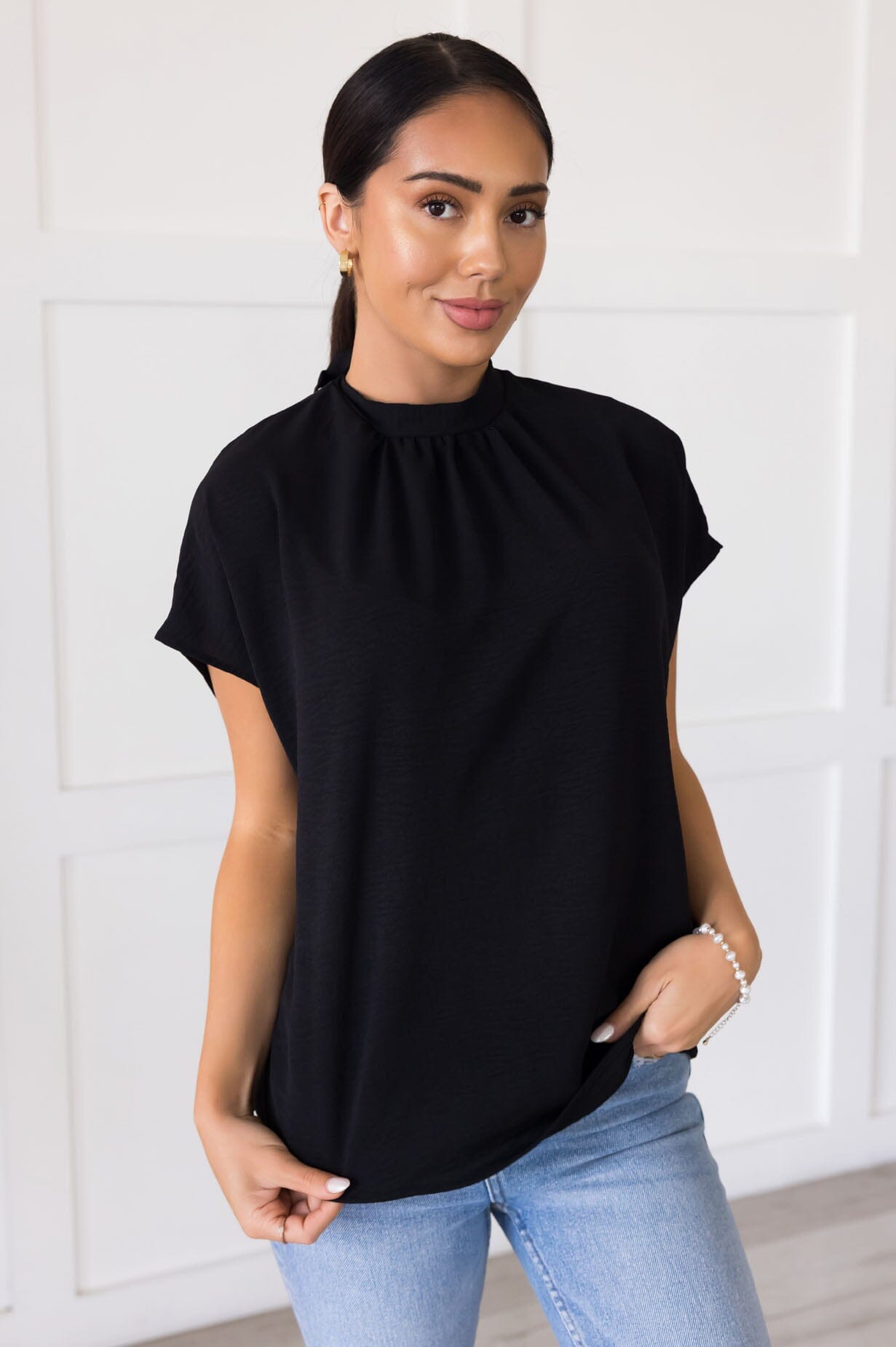 Heart & Humility Tie Back Blouse Tops vendor-unknown