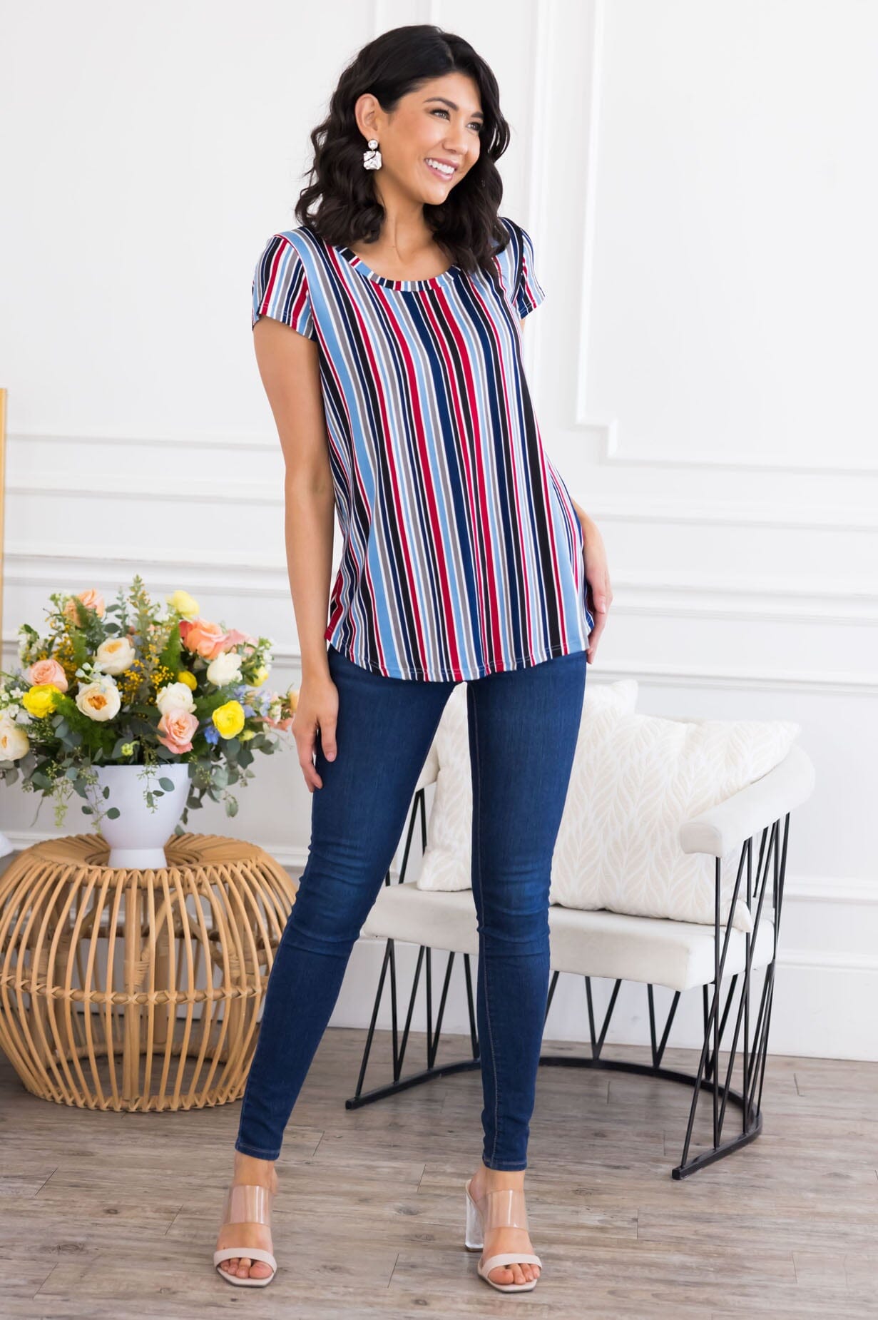 Message In A Bottle Striped Top Tops vendor-unknown