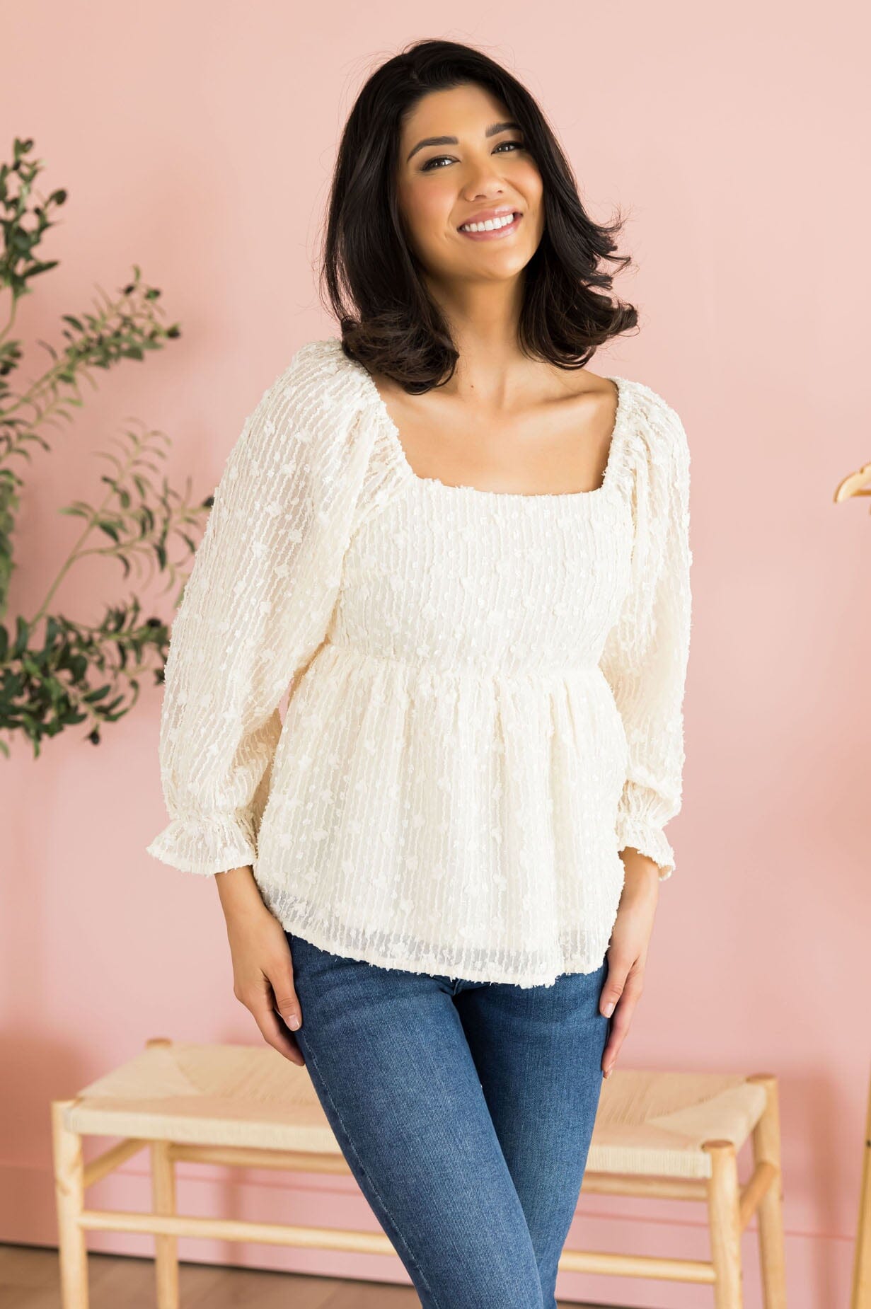 Cloud Gazing Poet Sleeve Blouse Modest Dresses vendor-unknown