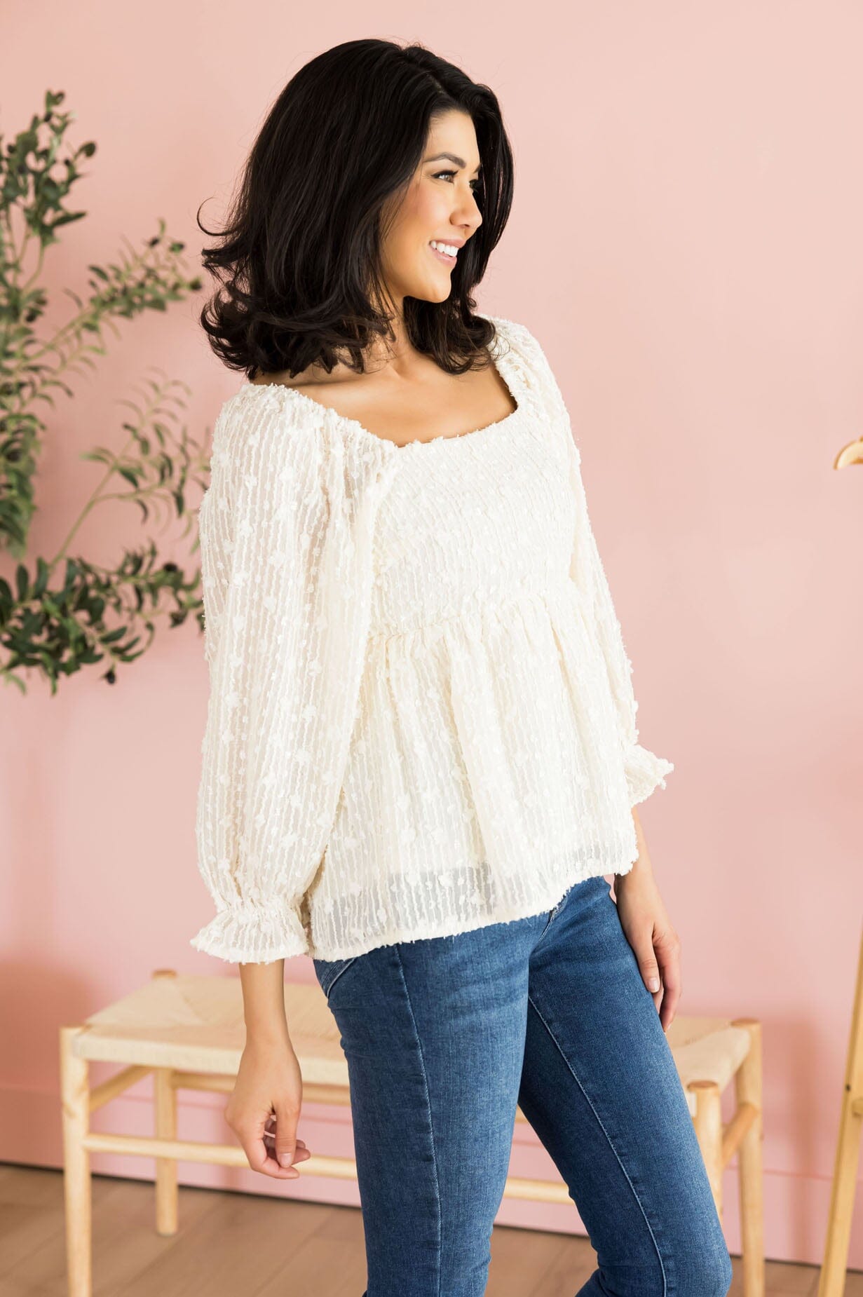 Cloud Gazing Poet Sleeve Blouse Modest Dresses vendor-unknown