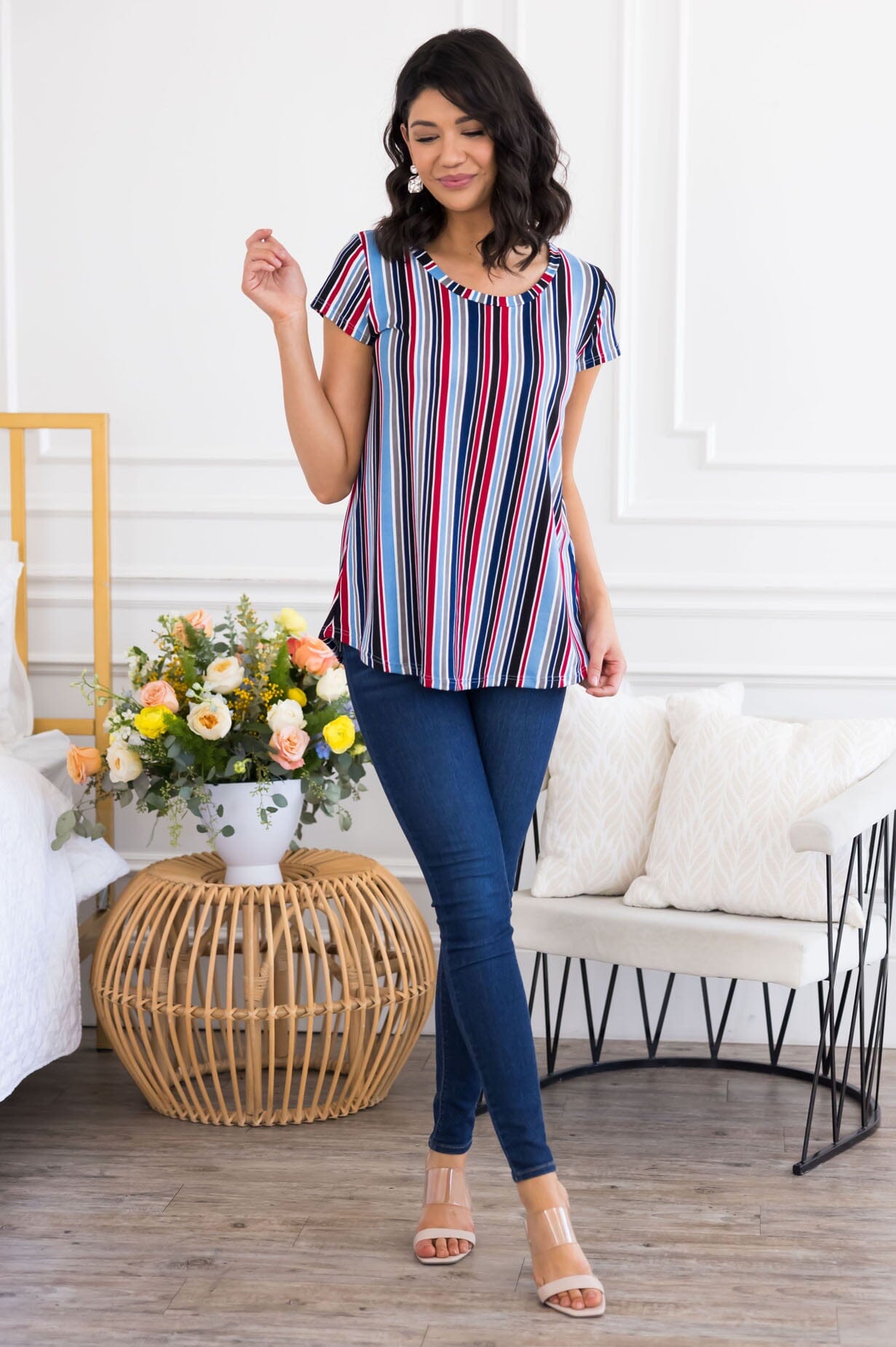 Message In A Bottle Striped Top Tops vendor-unknown