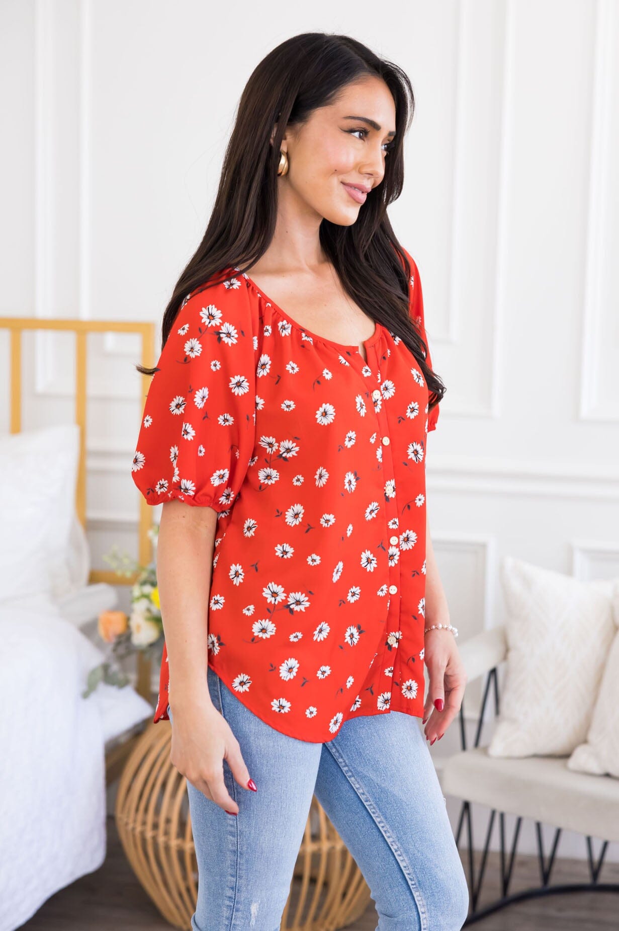 Heat Of The Moment Floral Top Tops vendor-unknown