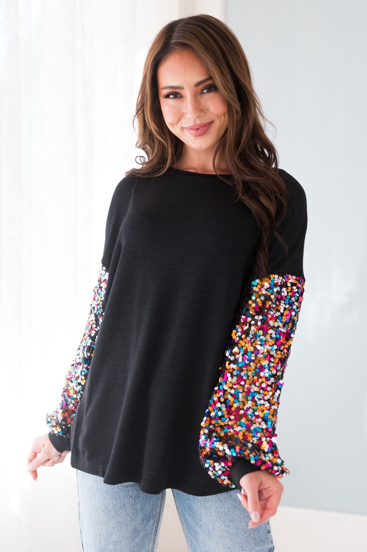 Always Celebrating Modest Sequin Sweater Modest Dresses vendor-unknown