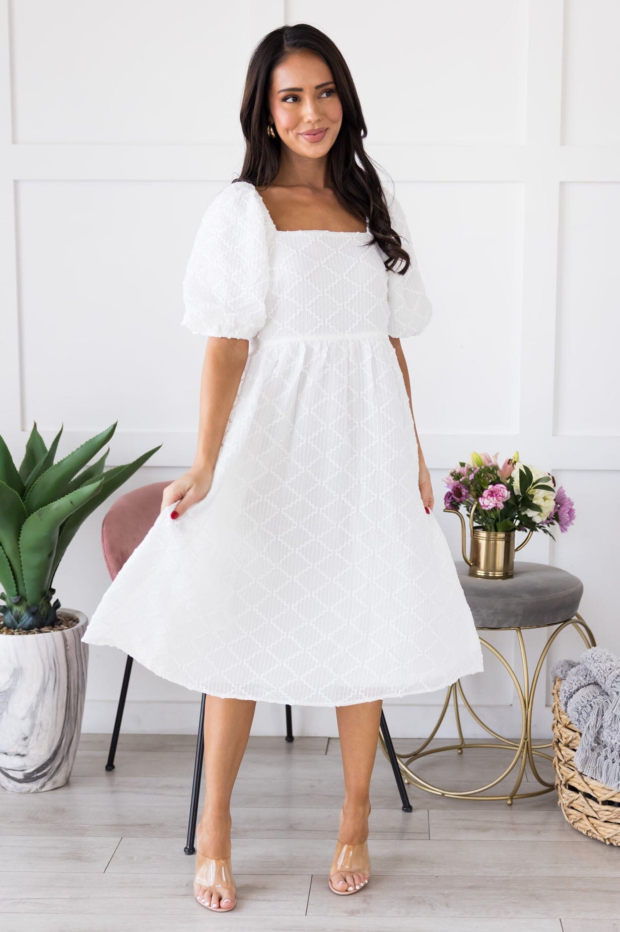 The Daniella Modest Textured Dress