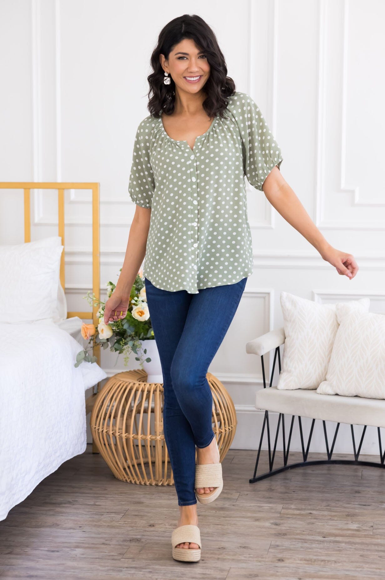 Focused On You Polka Dot Top Tops vendor-unknown