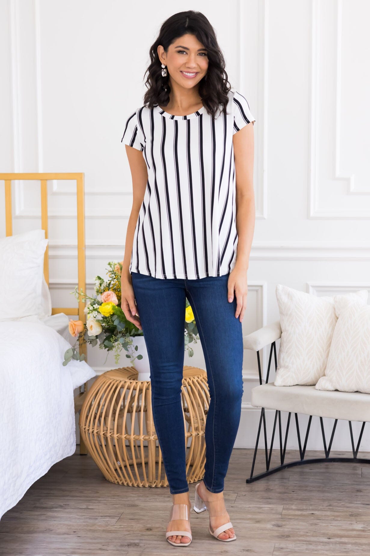 Message In A Bottle Striped Top Tops vendor-unknown