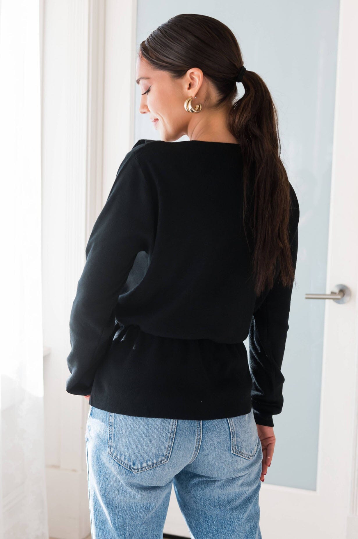 Beauty In Laughter Modest Ruffle Sweater Modest Dresses vendor-unknown