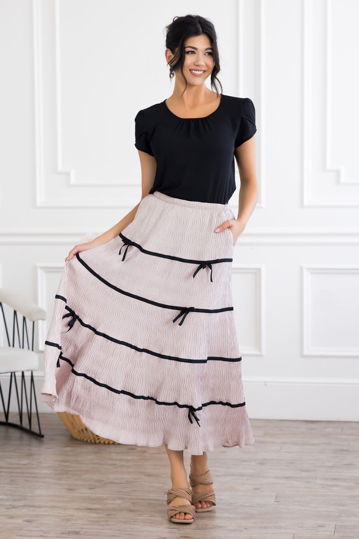 Finished With A Bow Maxi Skirt Modest Dresses vendor-unknown