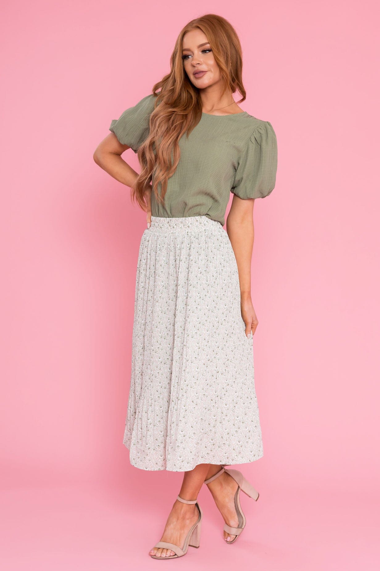 Be The Sunshine Accordion Skirt Modest Dresses vendor-unknown