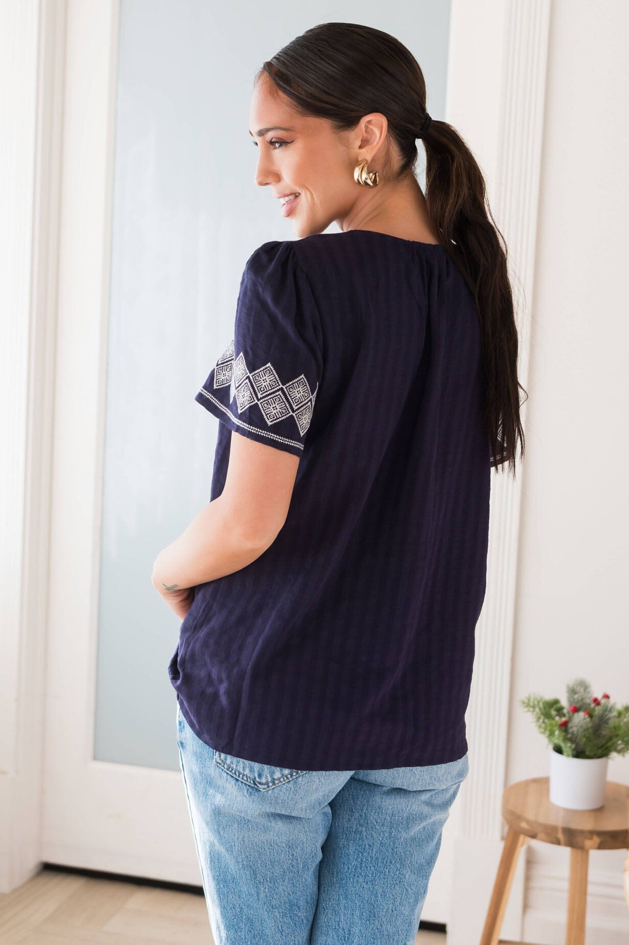 Start Taking Chances Modest Blouse Tops vendor-unknown