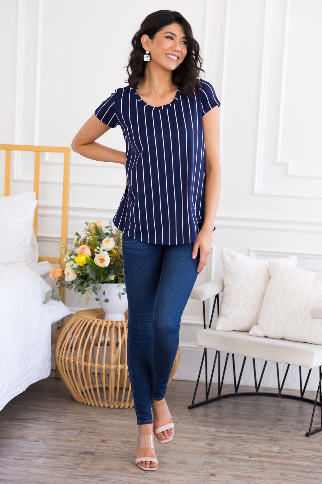 Message In A Bottle Striped Top Tops vendor-unknown