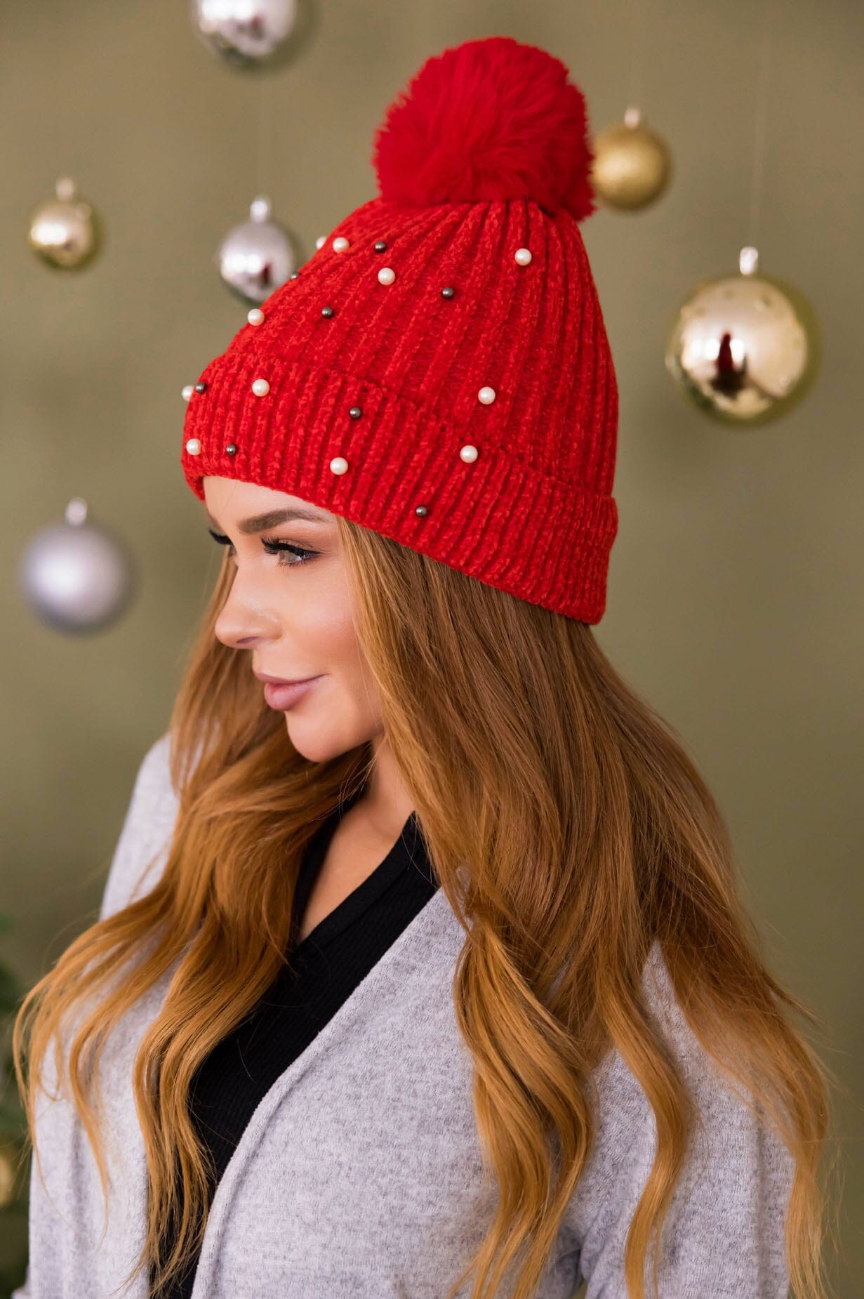 As Precious As Pearls Pom Pom Beanie Accessories & Shoes Leto Accessories