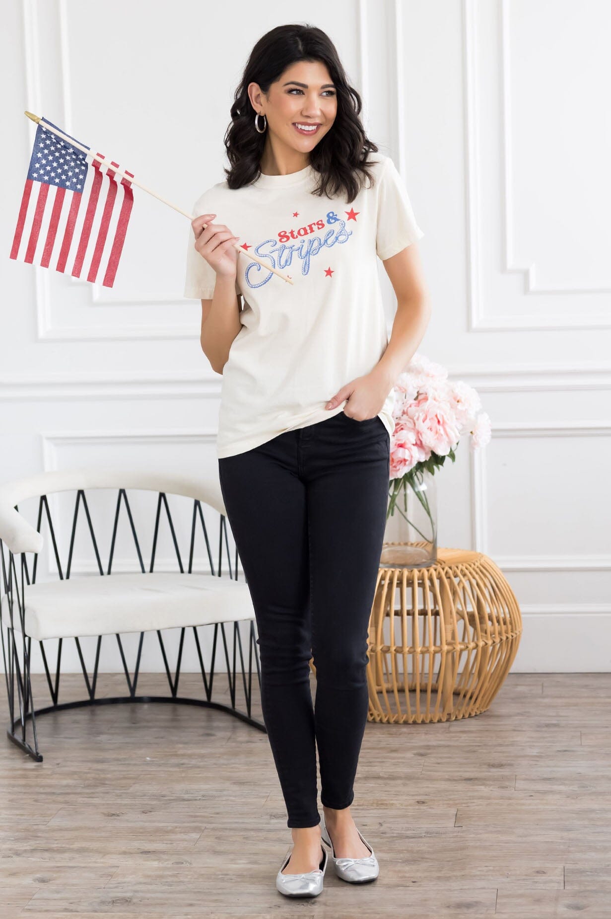 Star Spangled Graphic Tee Modest Dresses vendor-unknown