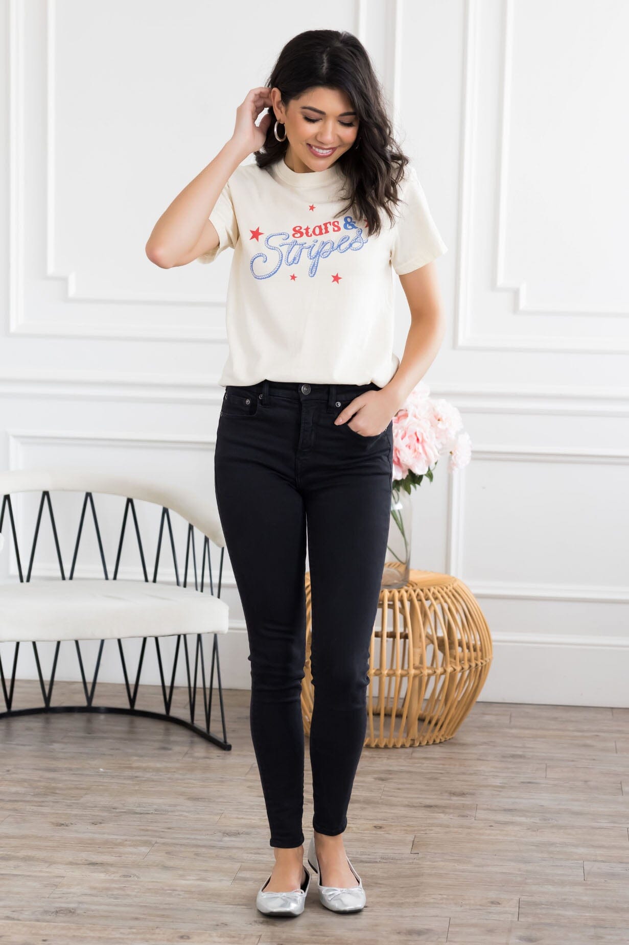 Star Spangled Graphic Tee Modest Dresses vendor-unknown