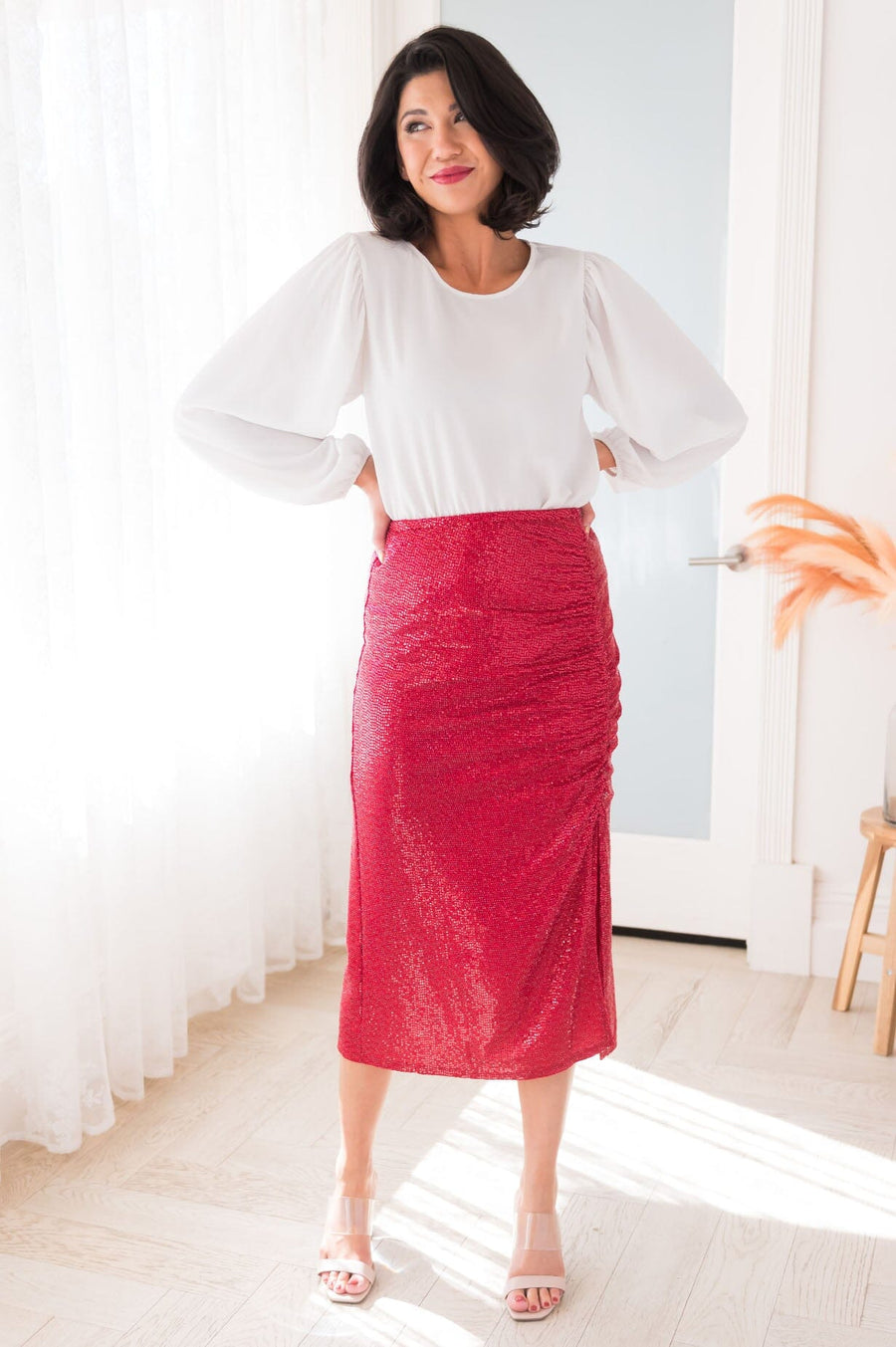 Shine Bright Modest Shimmer Skirt Modest Dresses vendor-unknown 