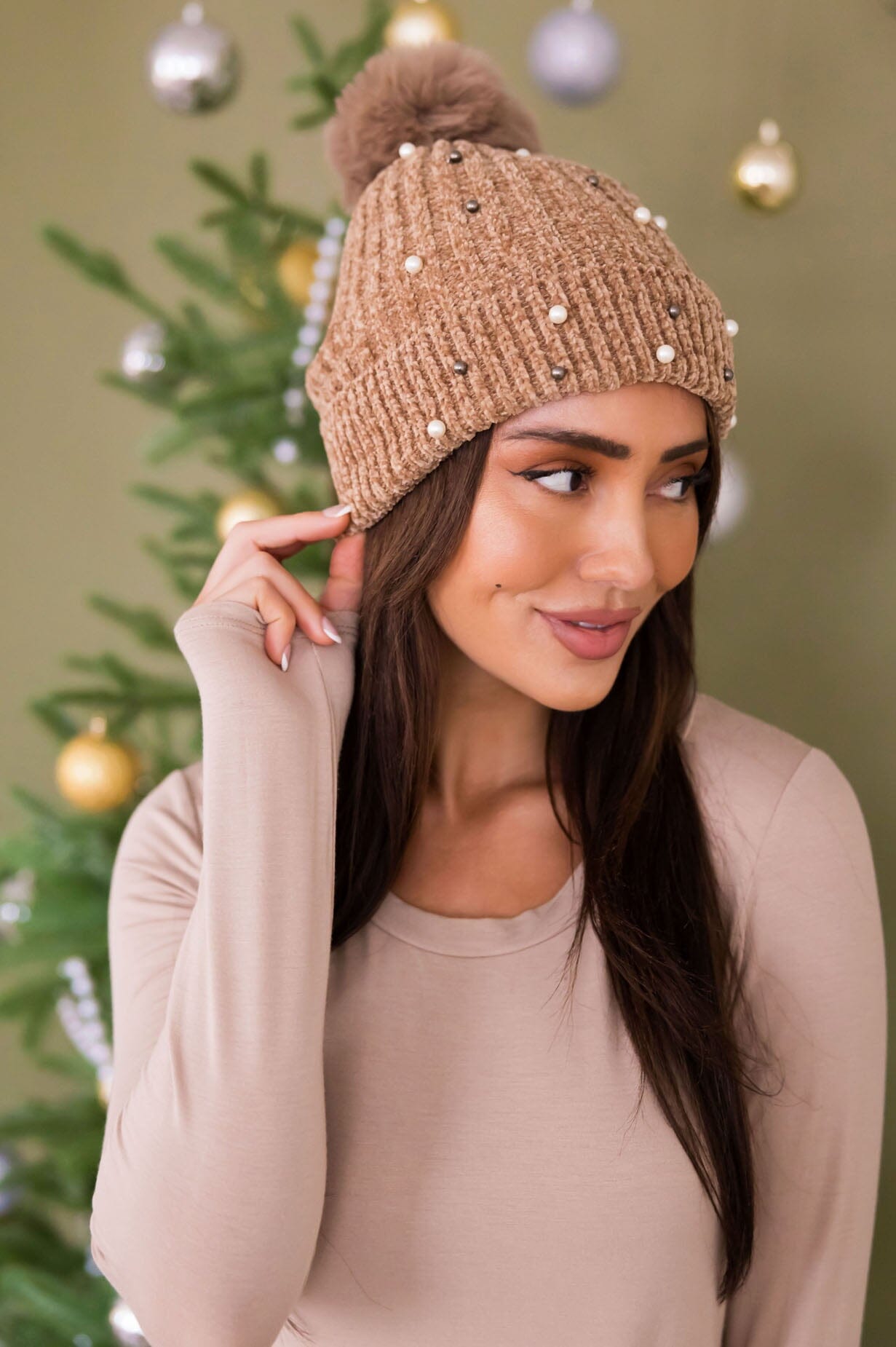 As Precious As Pearls Pom Pom Beanie Accessories & Shoes Leto Accessories