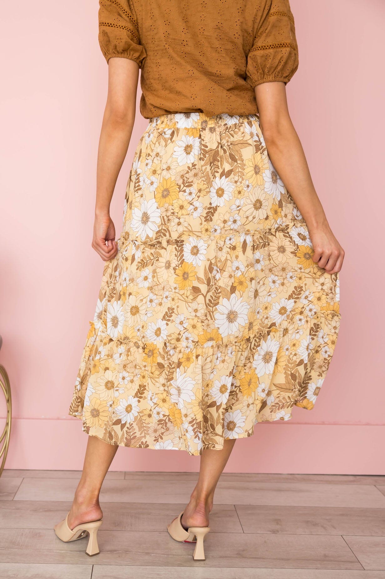 Flowers & Joy Tiered Ruffle Skirt Skirts vendor-unknown