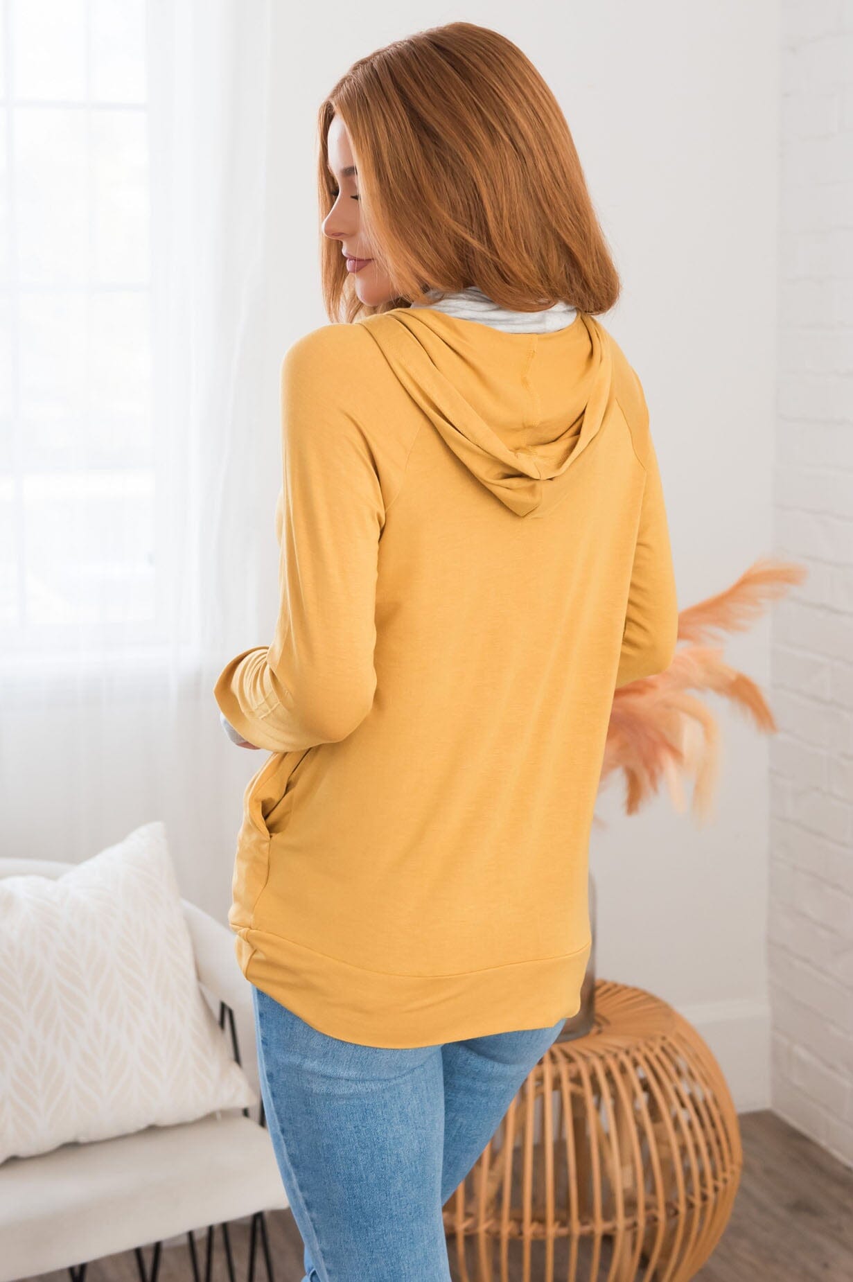 Great Abundance Modest Lightweight Hoodie Tops vendor-unknown