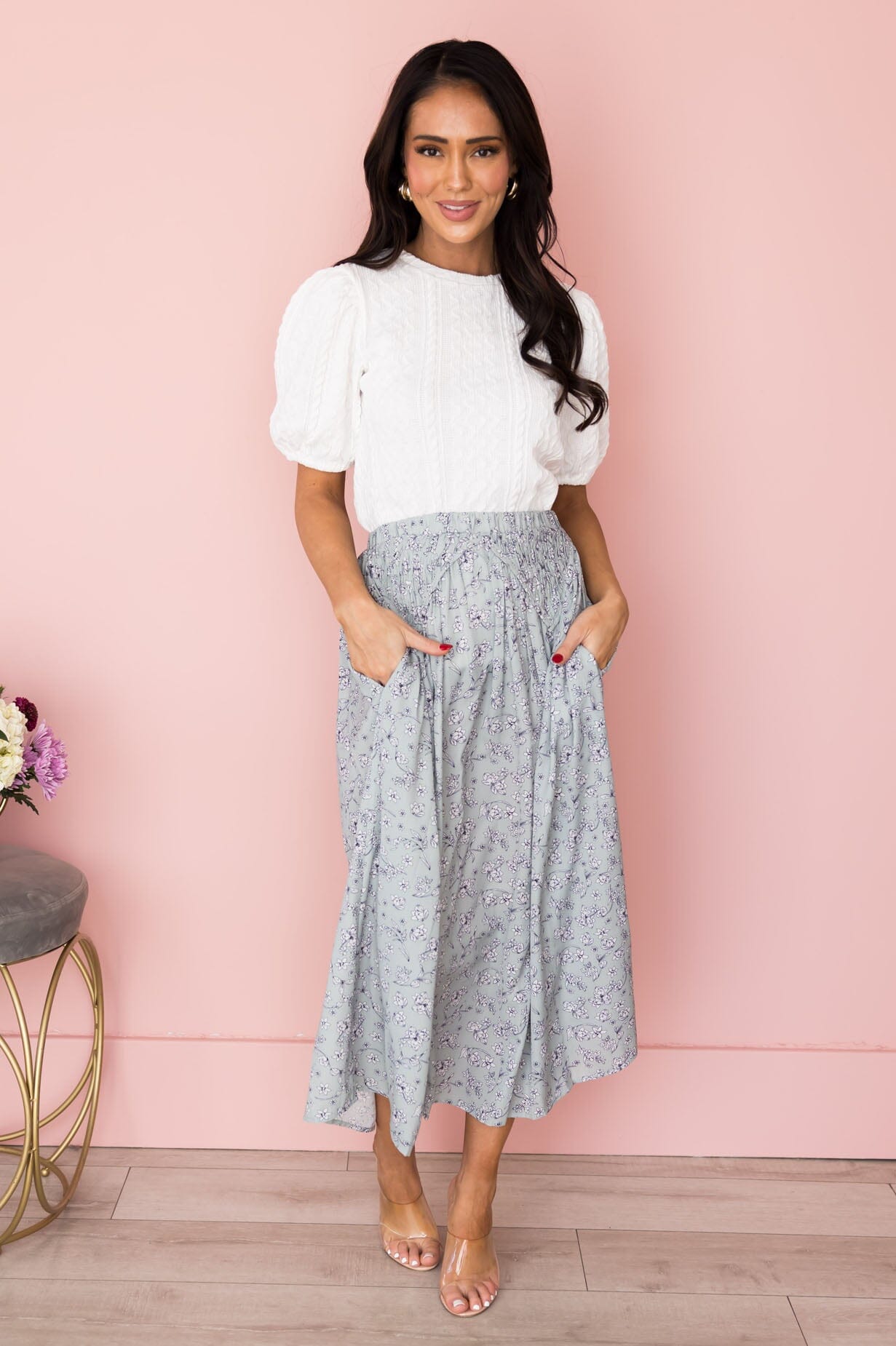 Optimistic Attitude Maxi Skirt Skirts vendor-unknown