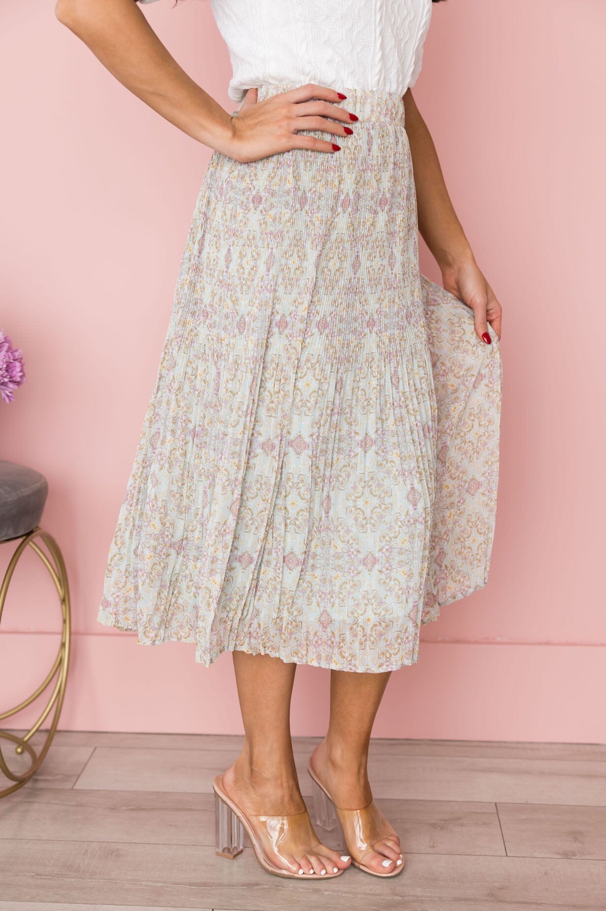 Deep Devotion Modest Pleated Skirt Skirts vendor-unknown