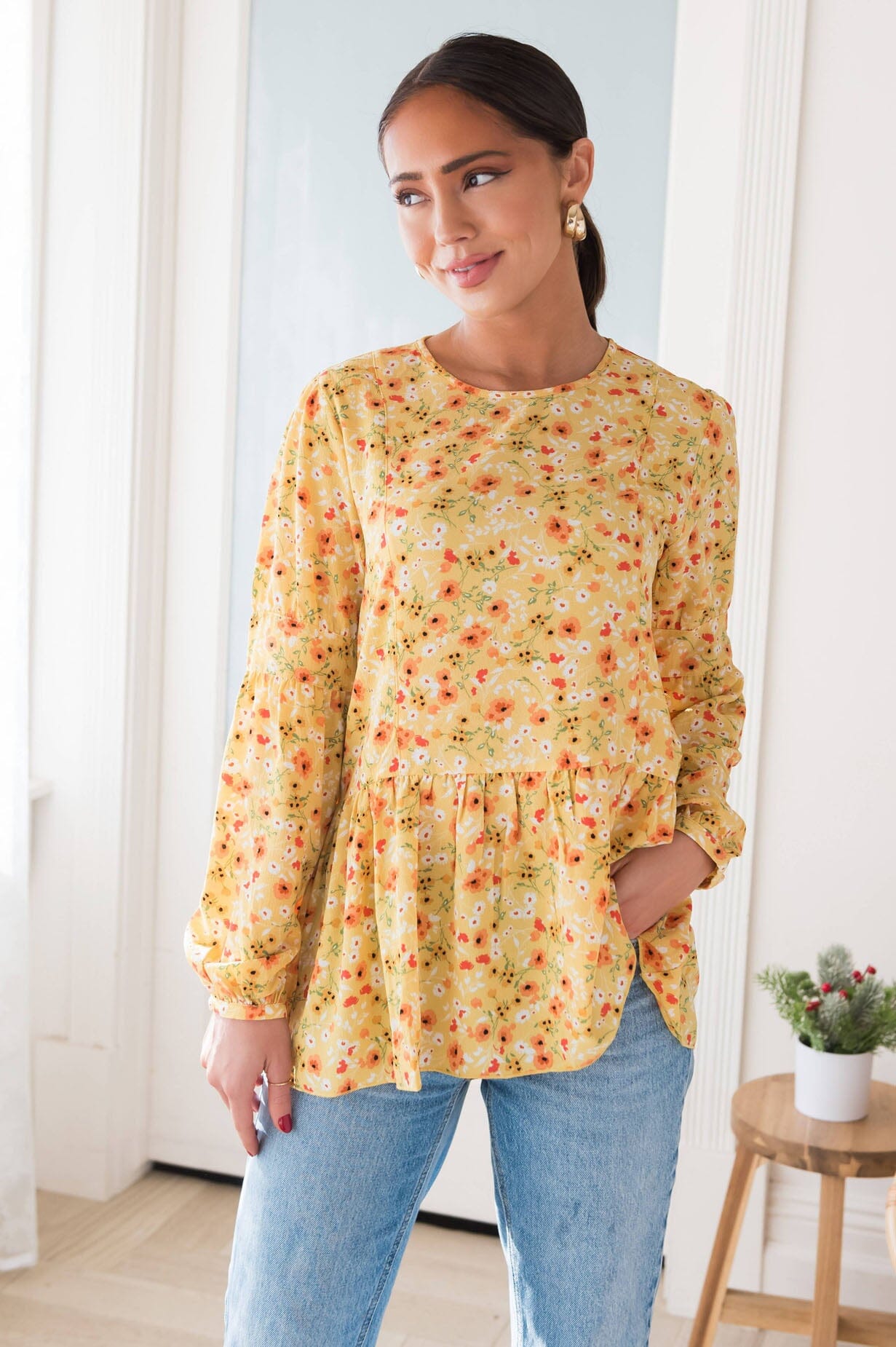 Full Blooms Modest Blouse Modest Dresses vendor-unknown